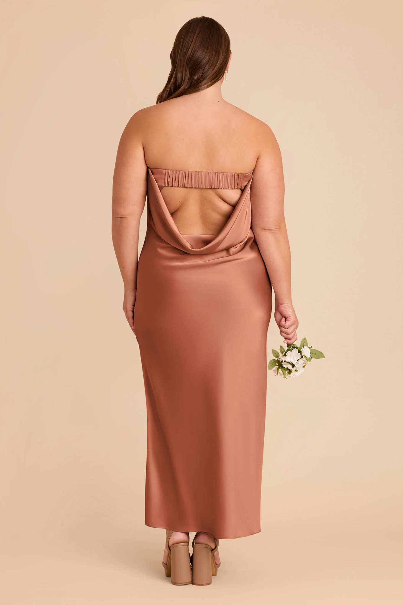 Isla Matte Satin Dress - Terracotta - Image 11