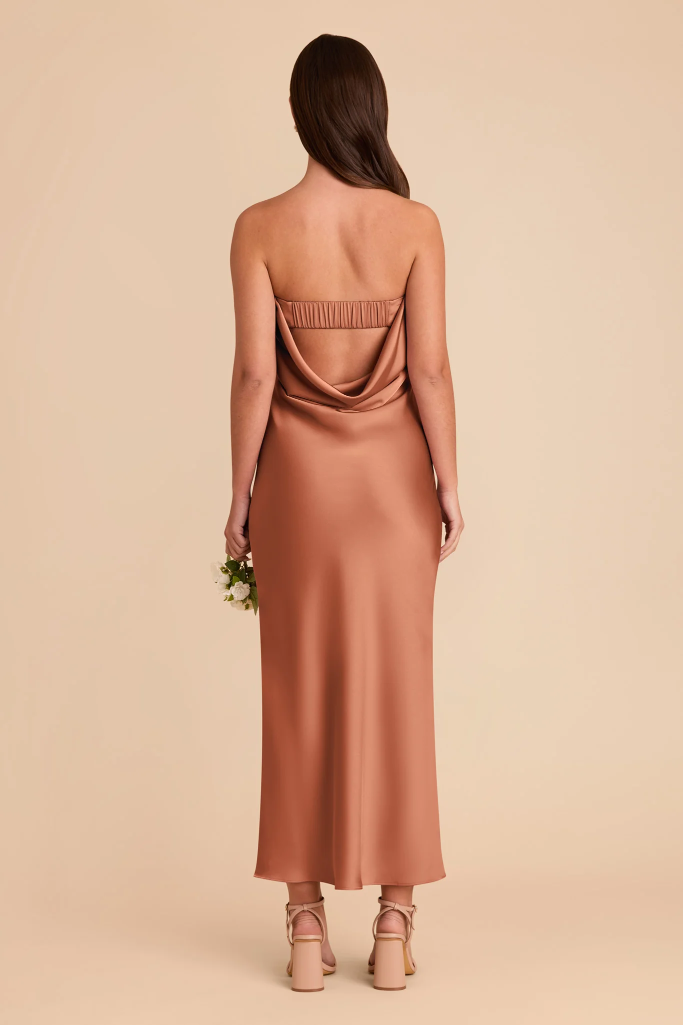 Isla Matte Satin Dress - Terracotta - Image 7