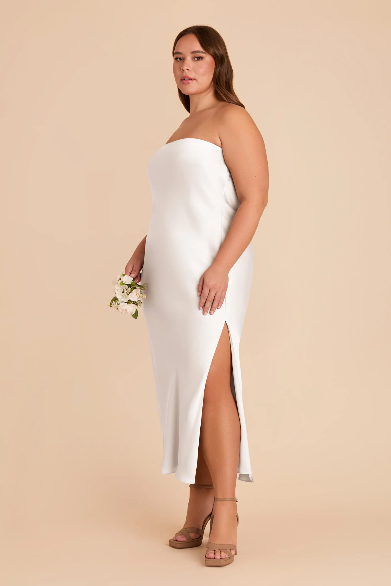 Isla Matte Satin Dress - White - Image 10