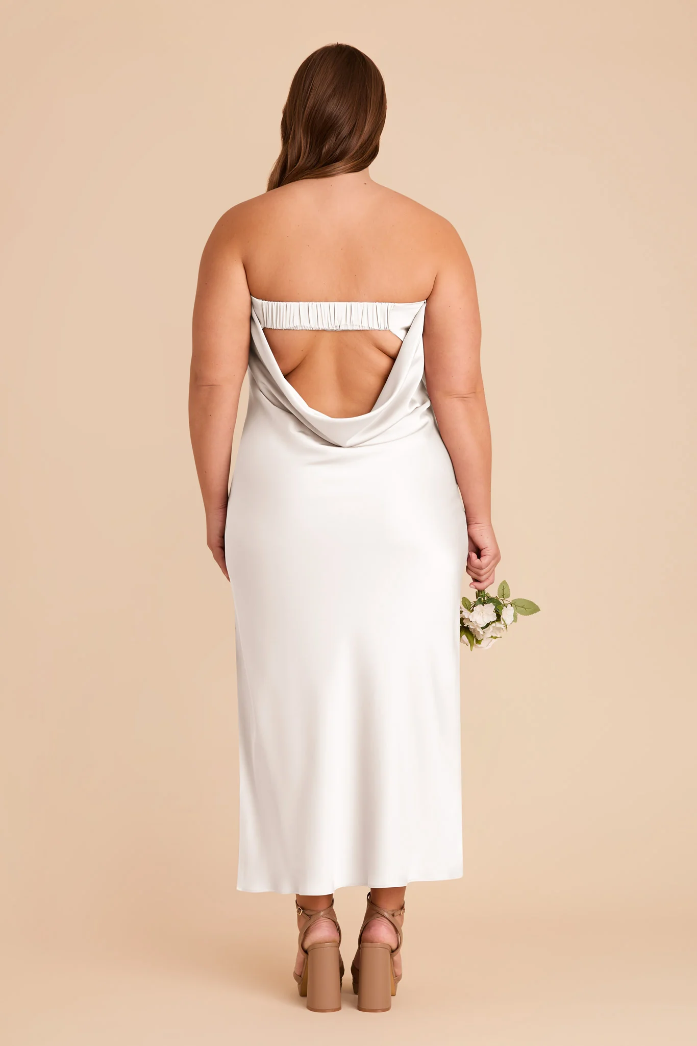 Isla Matte Satin Dress - White - Image 11