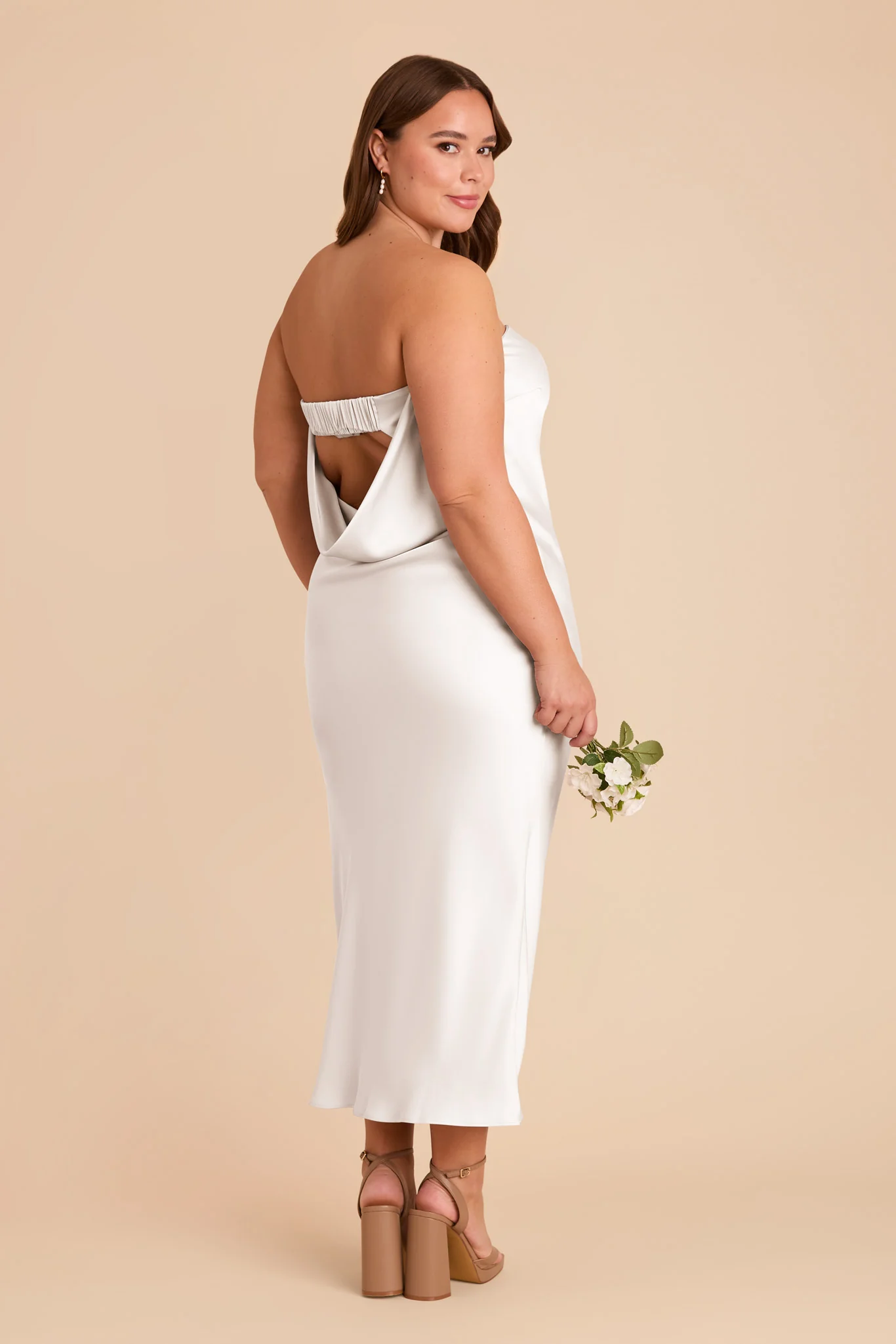Isla Matte Satin Dress - White - Image 2