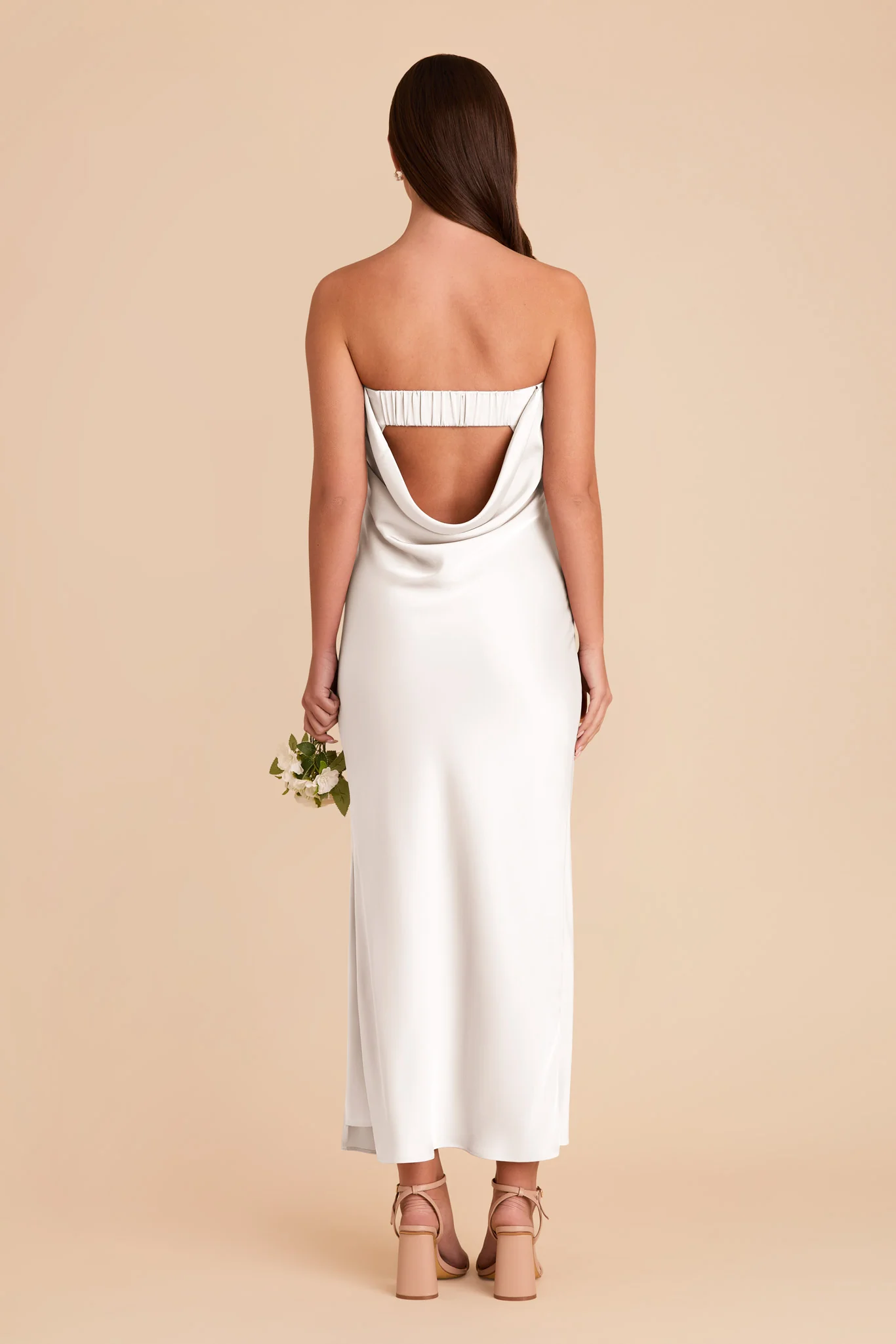 Isla Matte Satin Dress - White - Image 6