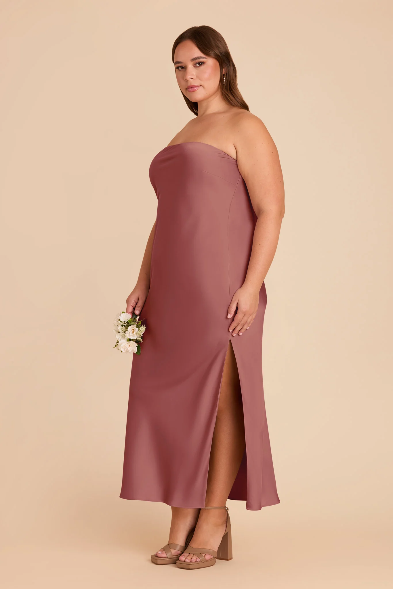 Isla Matte Satin Dress - Wild Rose - Image 10