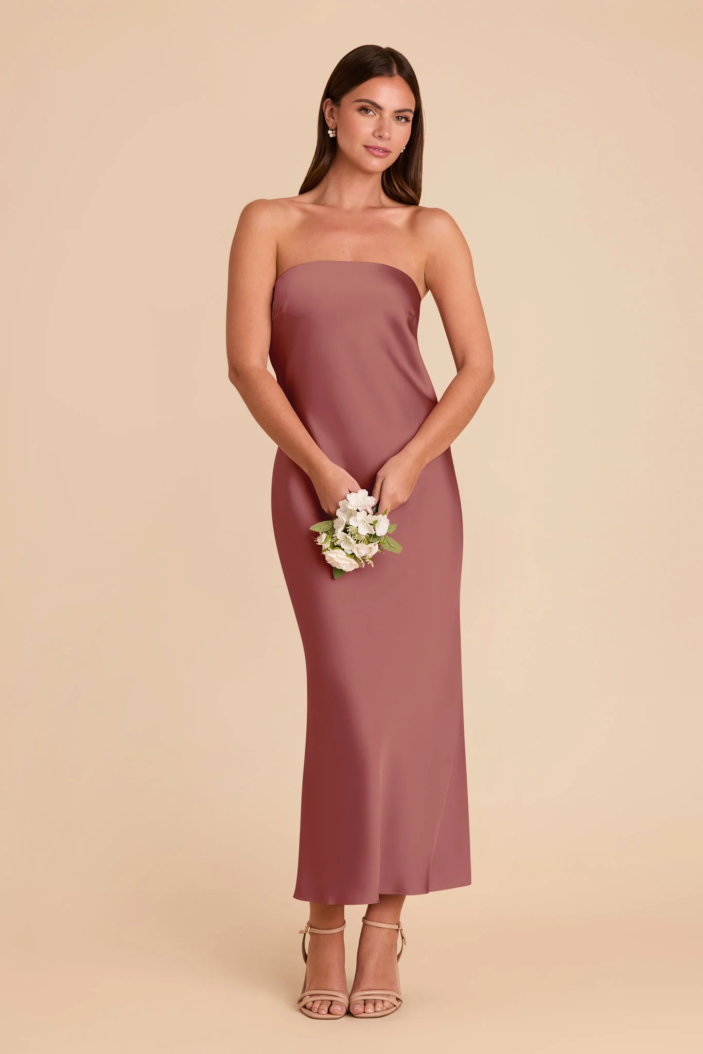 Isla Matte Satin Dress - Wild Rose - Image 5