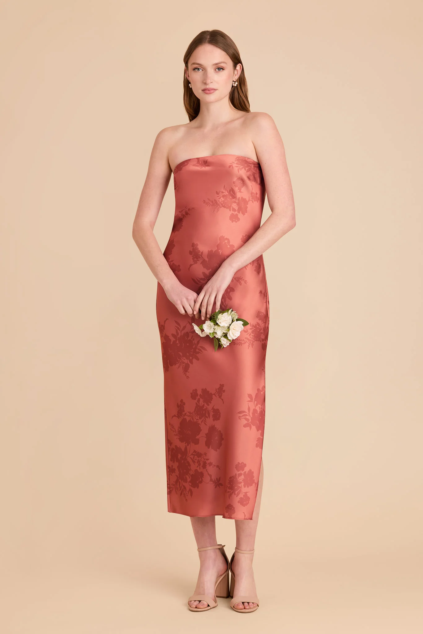 Isla Matte Satin Dress - Wild Rose Whimsical Blooms - Image 3