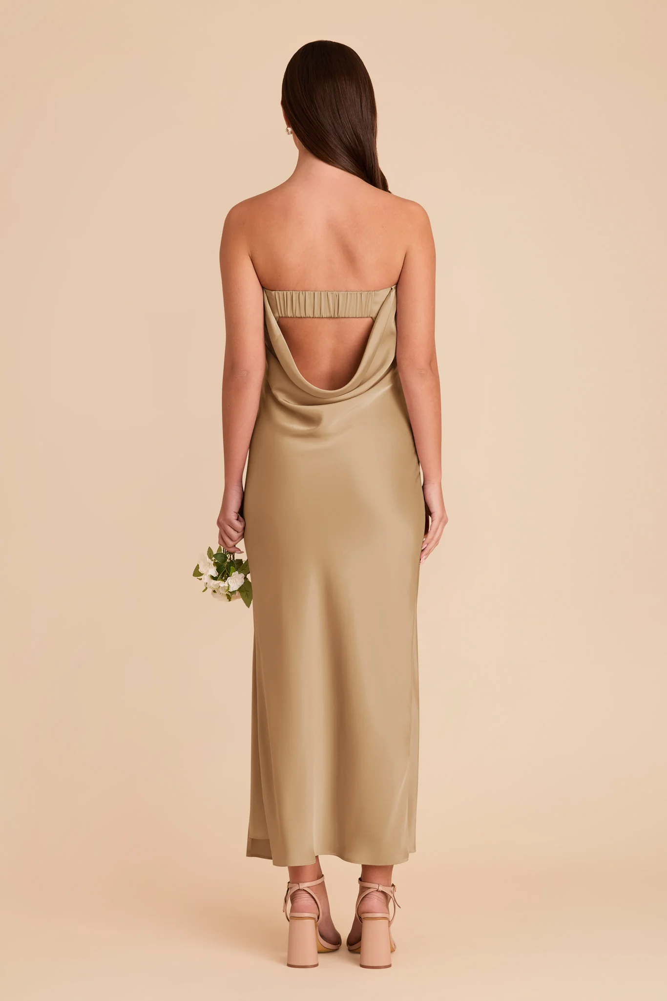 Isla Matte Satin Dress - Yellow Gold - Image 6