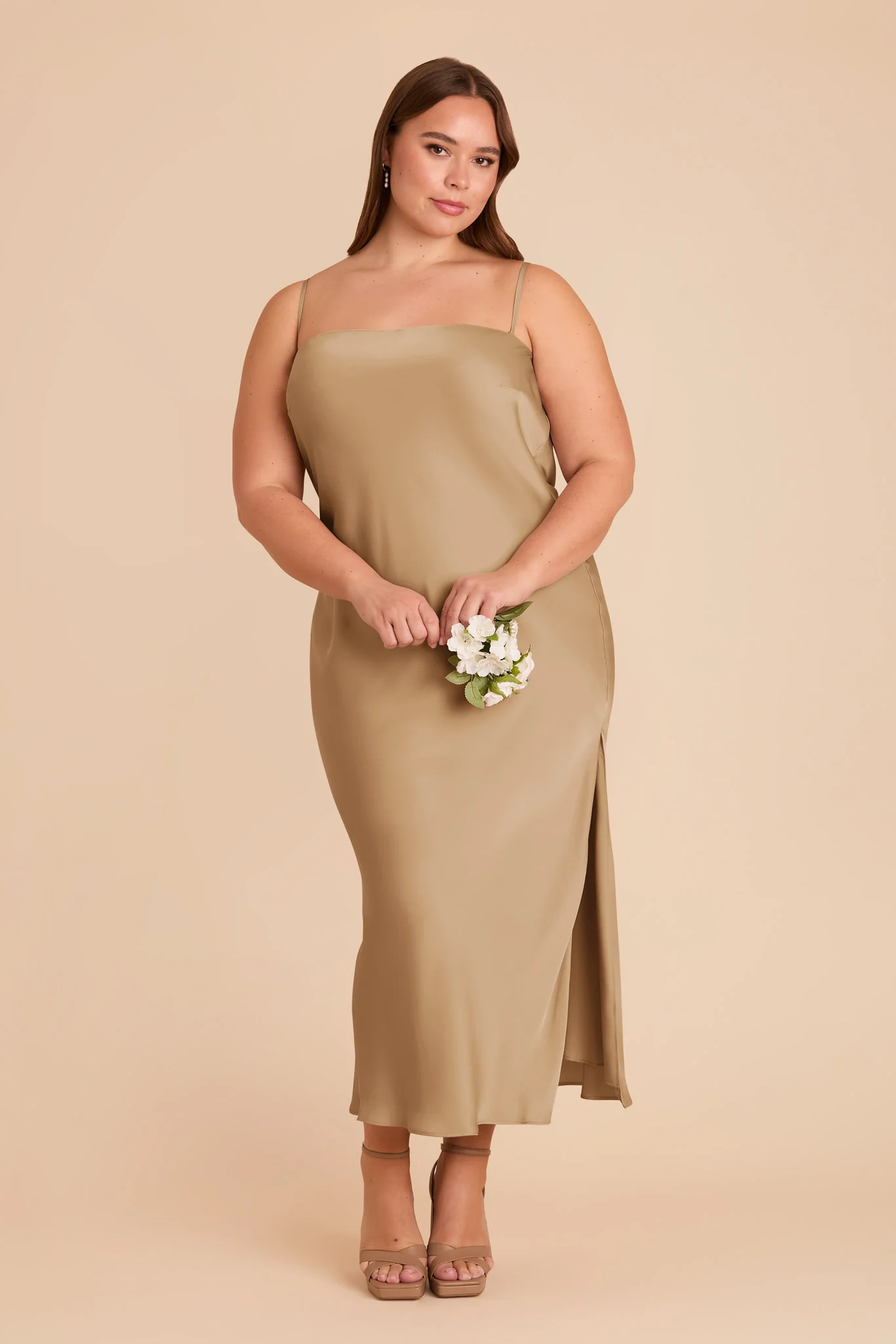 Isla Matte Satin Dress - Yellow Gold - Image 7