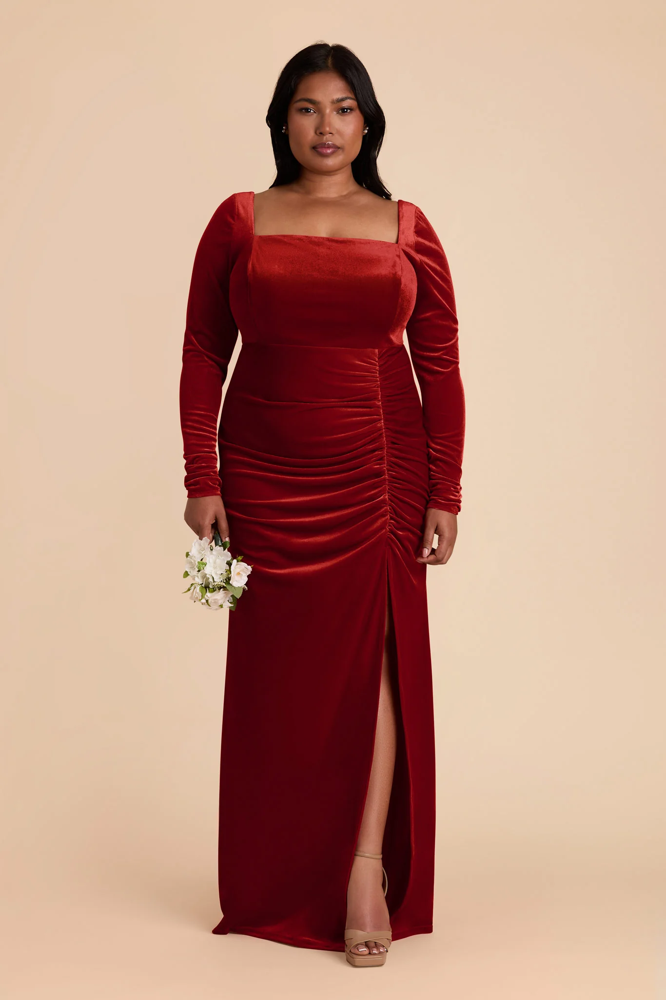 Ivy Velvet Dress - Burnt Orange - Image 2