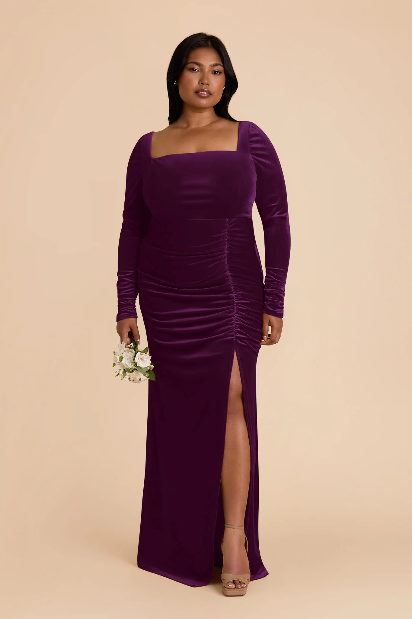 Ivy Velvet Dress - Fig - Image 2