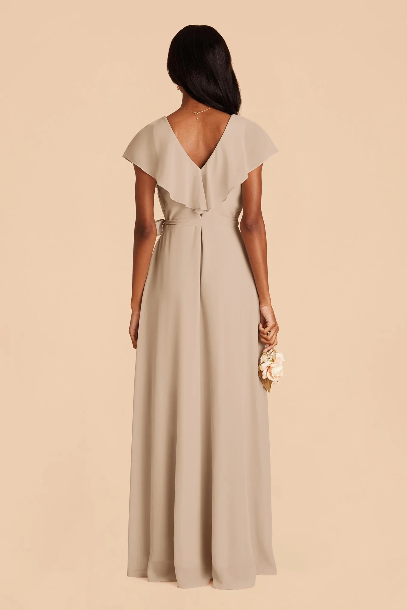 Jackson Chiffon Dress - Almond - Image 5