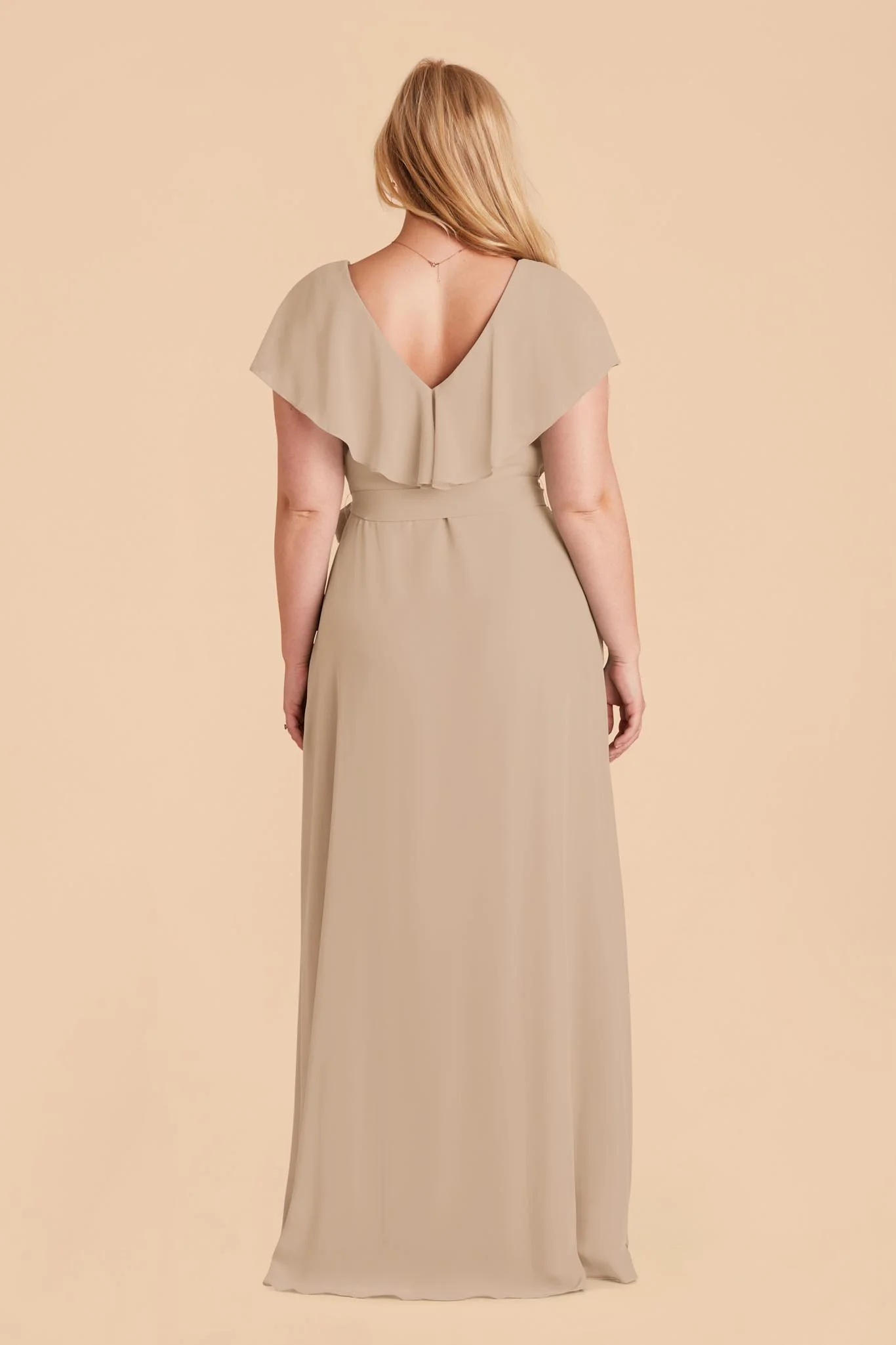Jackson Chiffon Dress - Almond - Image 7