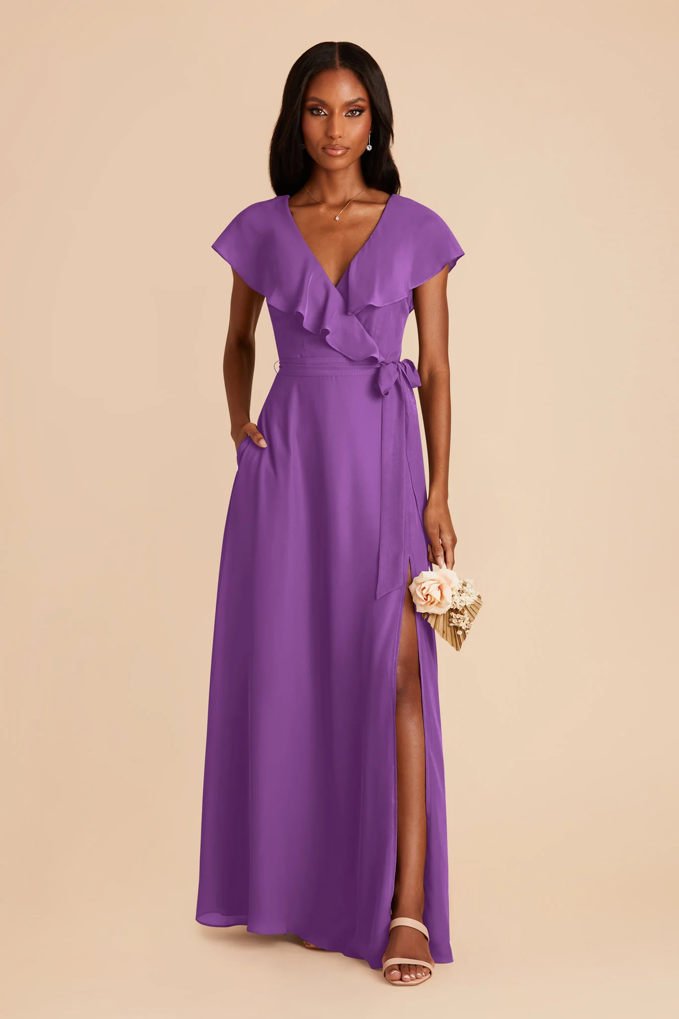 Jackson Chiffon Dress - Amethyst