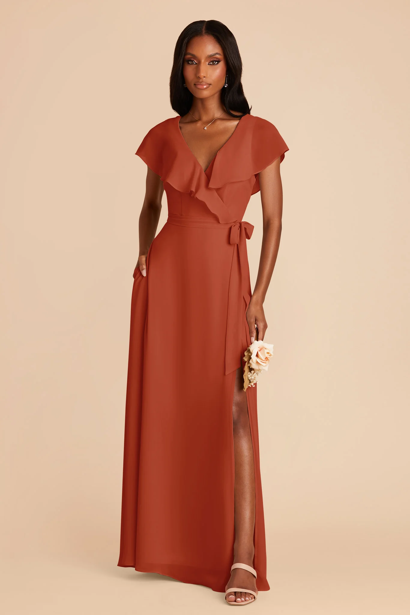 Jackson Chiffon Dress - Auburn