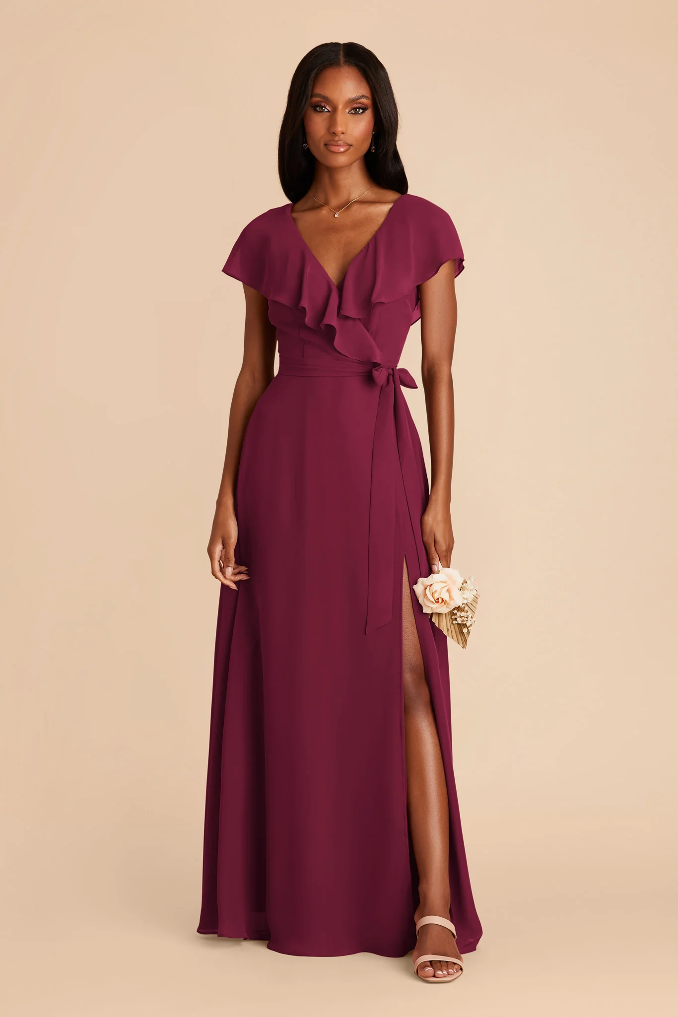 Jackson Chiffon Dress - Berry - Image 3