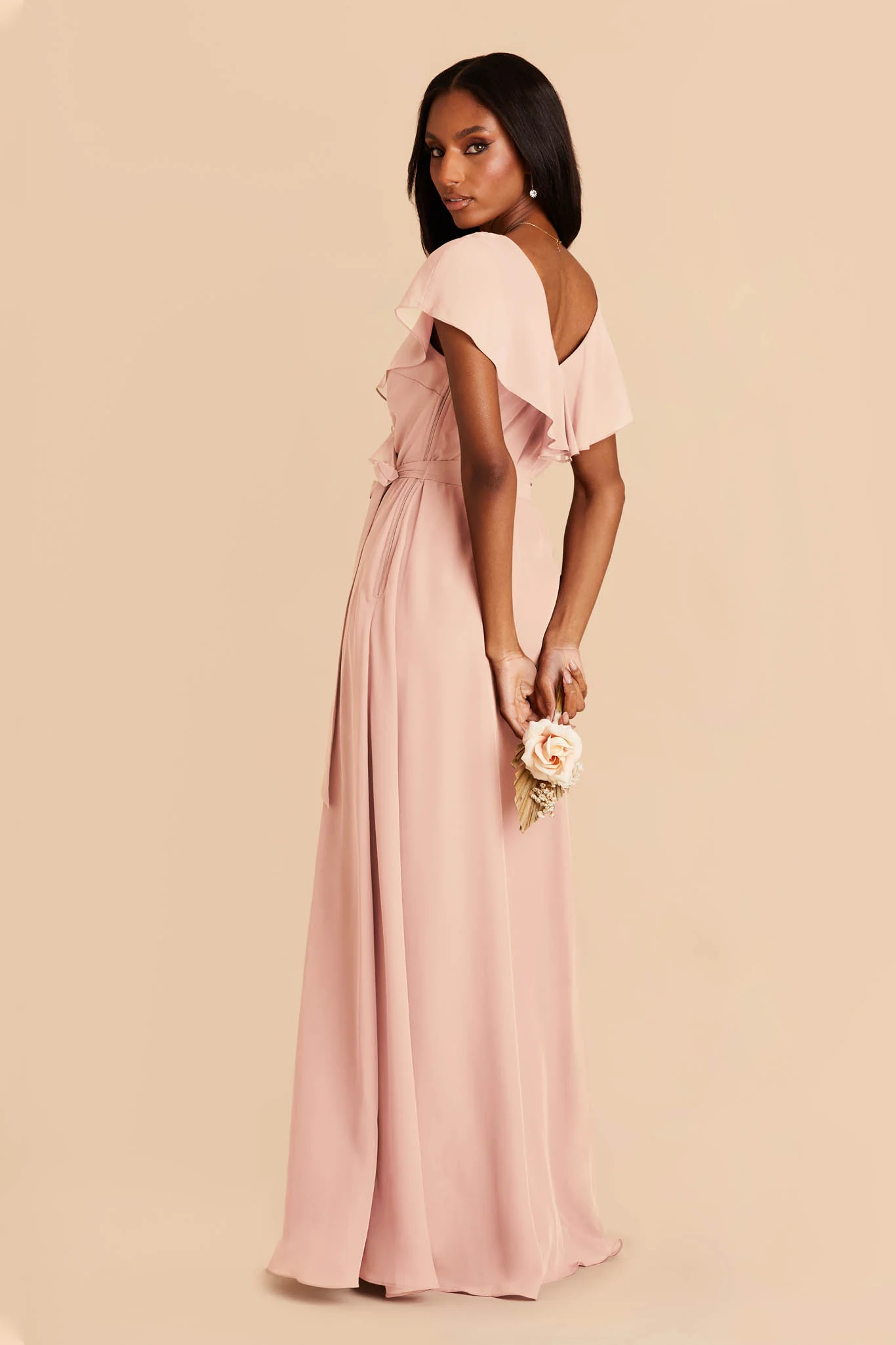 Jackson Chiffon Dress - Blush Pink - Image 5