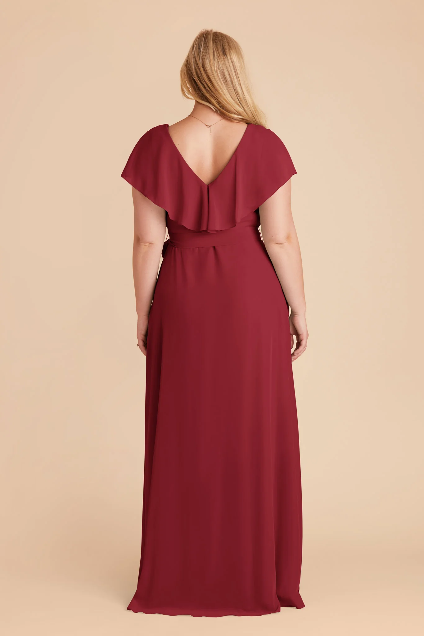 Jackson Chiffon Dress - Burgundy - Image 7