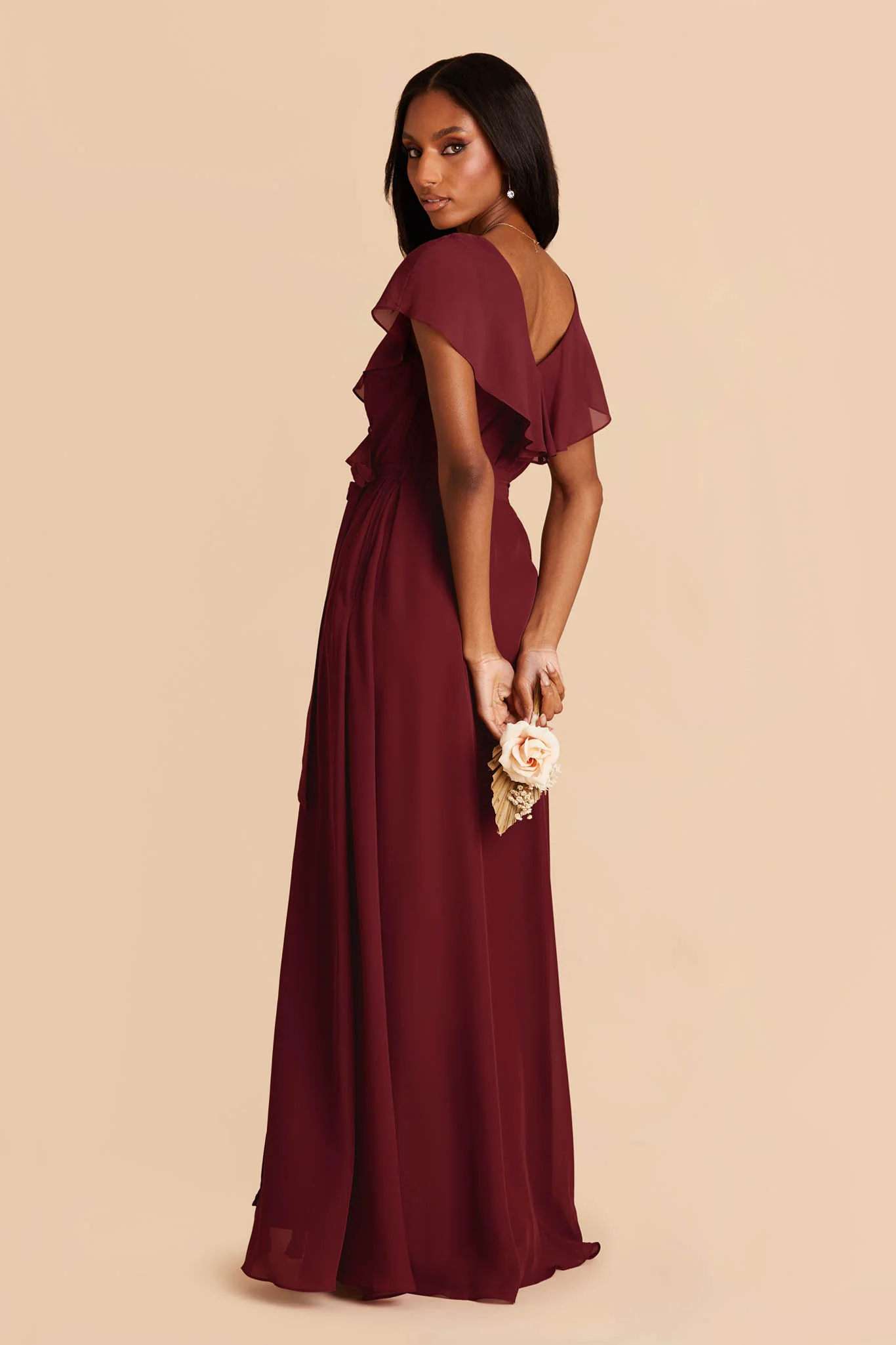 Jackson Chiffon Dress - Cabernet - Image 5