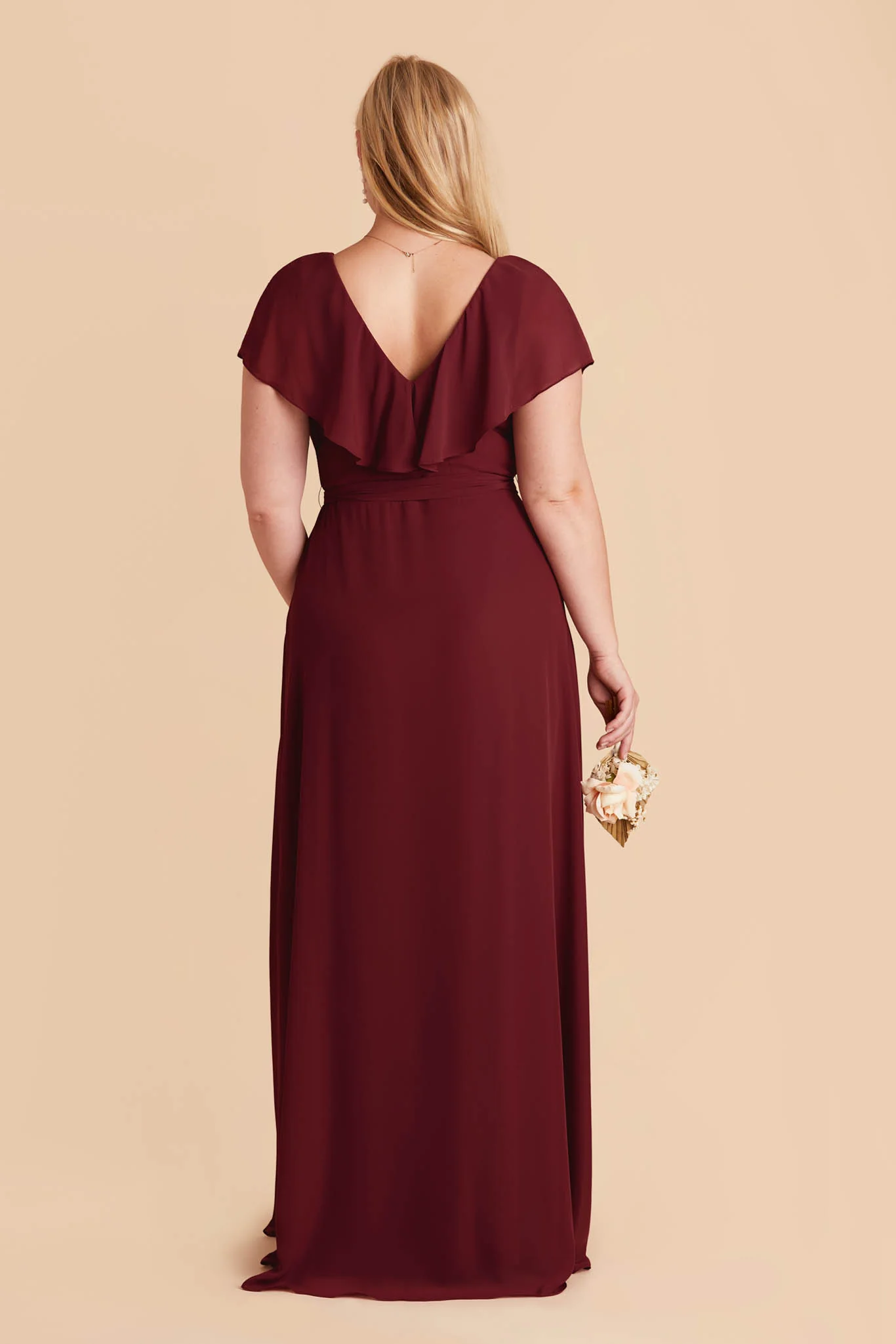 Jackson Chiffon Dress - Cabernet - Image 7