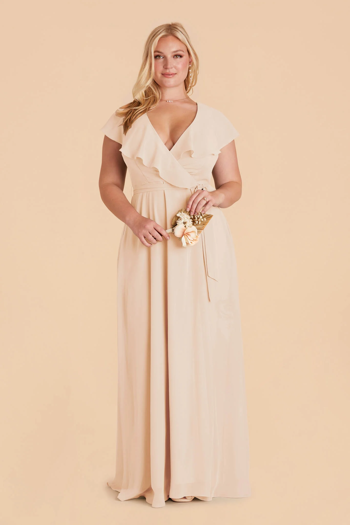Jackson Chiffon Dress - Champagne - Image 2