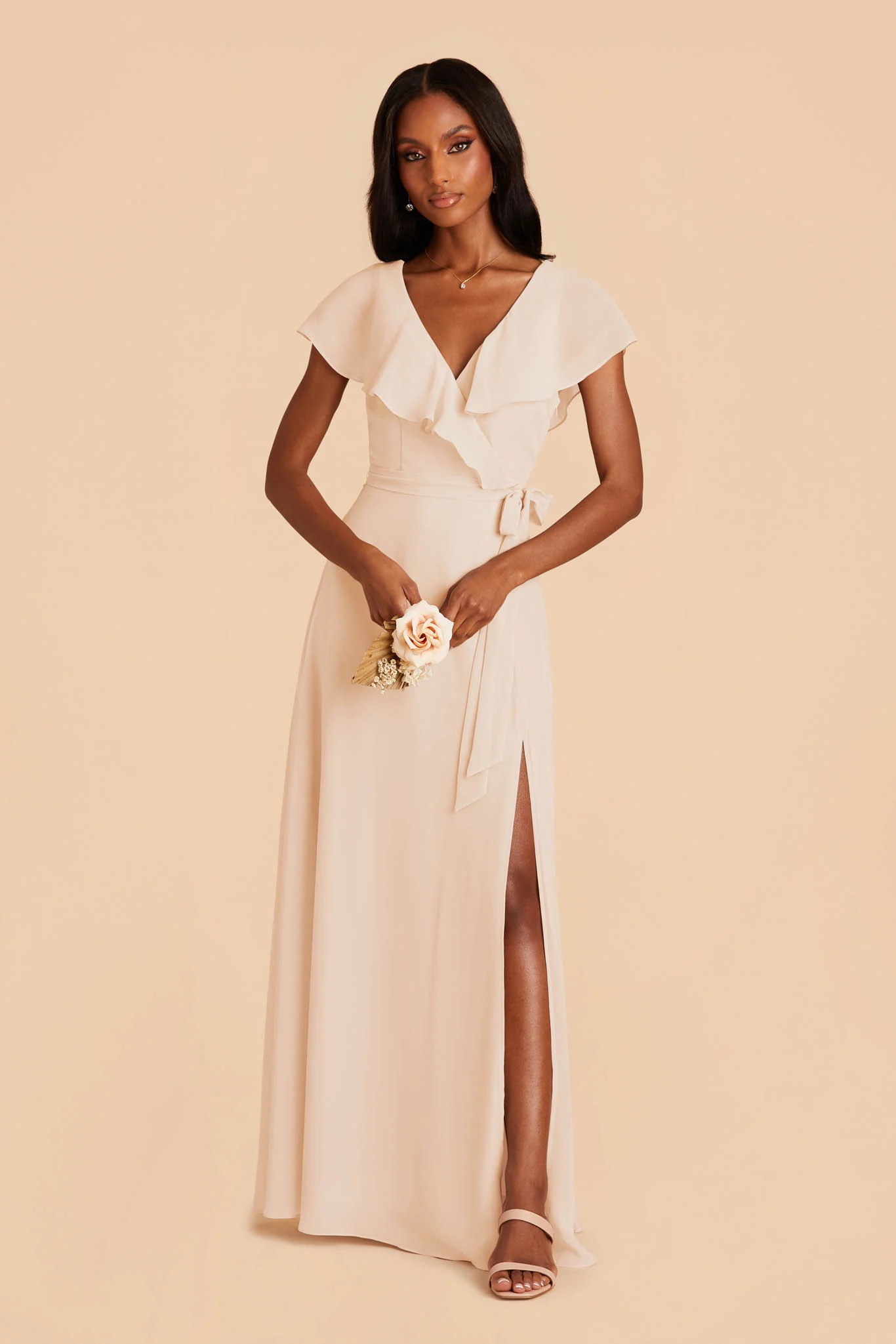 Jackson Chiffon Dress - Champagne - Image 3