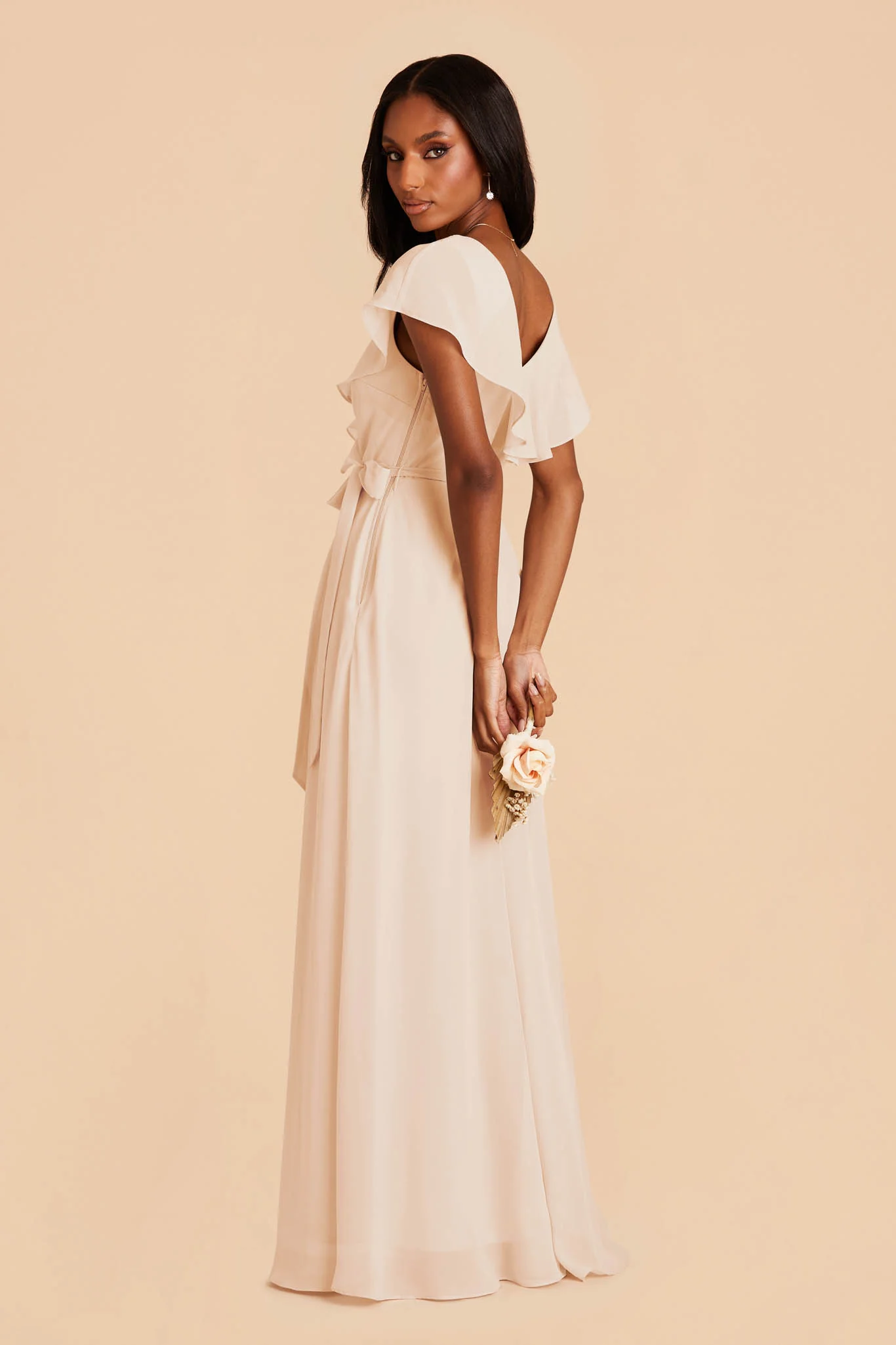 Jackson Chiffon Dress - Champagne - Image 5