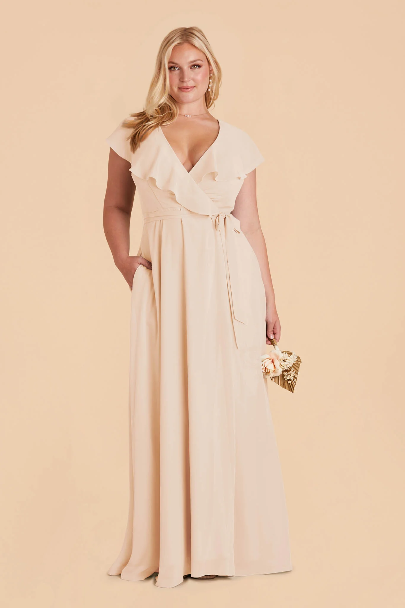Jackson Chiffon Dress - Champagne - Image 6