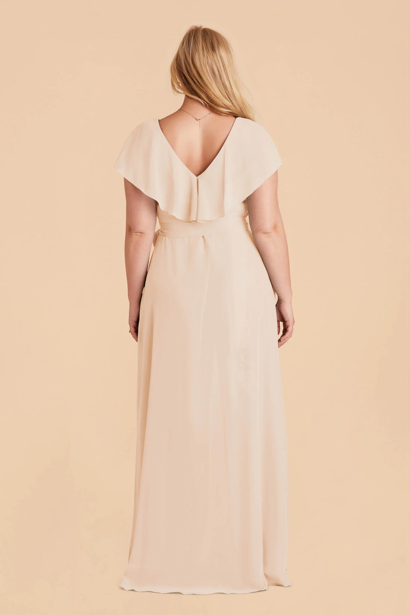 Jackson Chiffon Dress - Champagne - Image 7