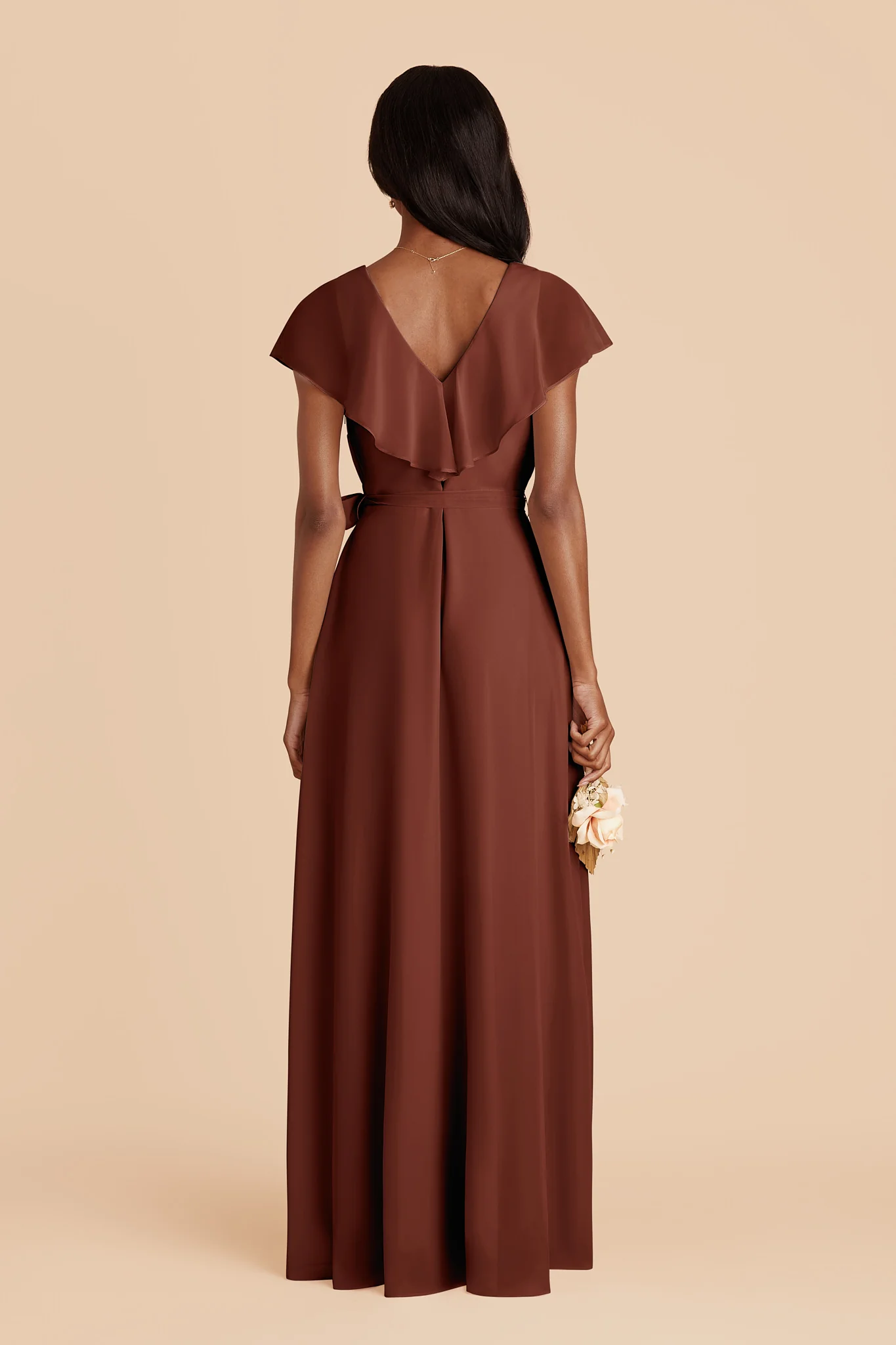 Jackson Chiffon Dress - Cognac - Image 4