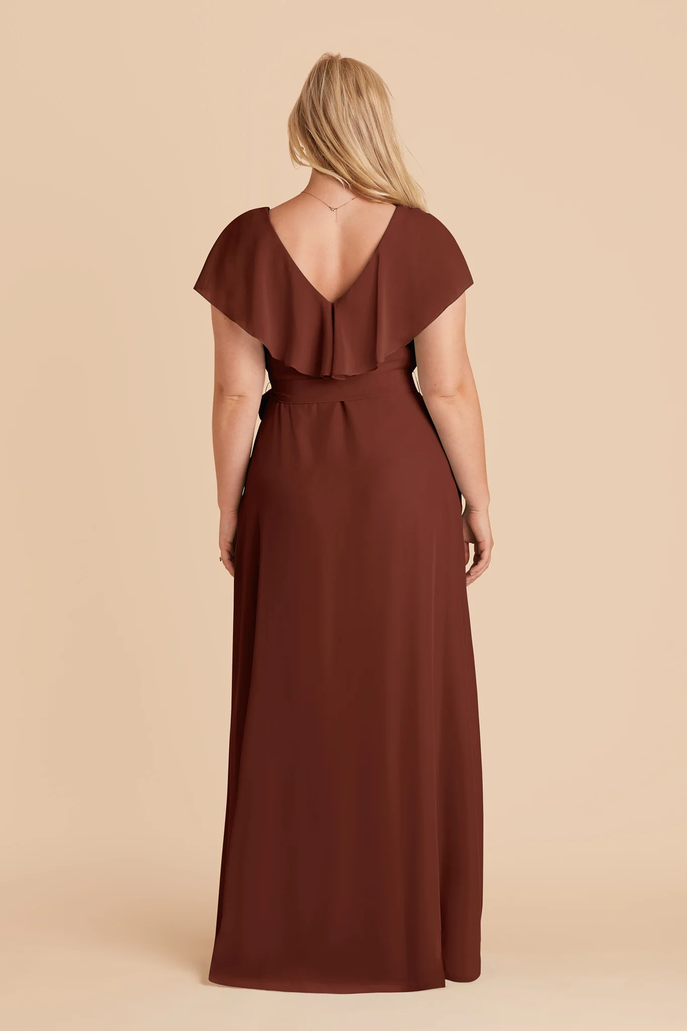 Jackson Chiffon Dress - Cognac - Image 5