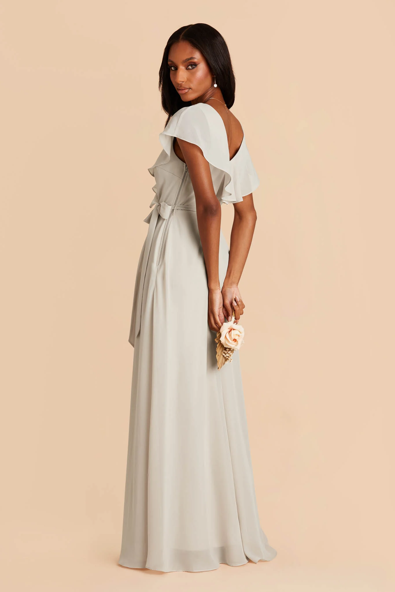 Jackson Chiffon Dress - Dove Gray - Image 5