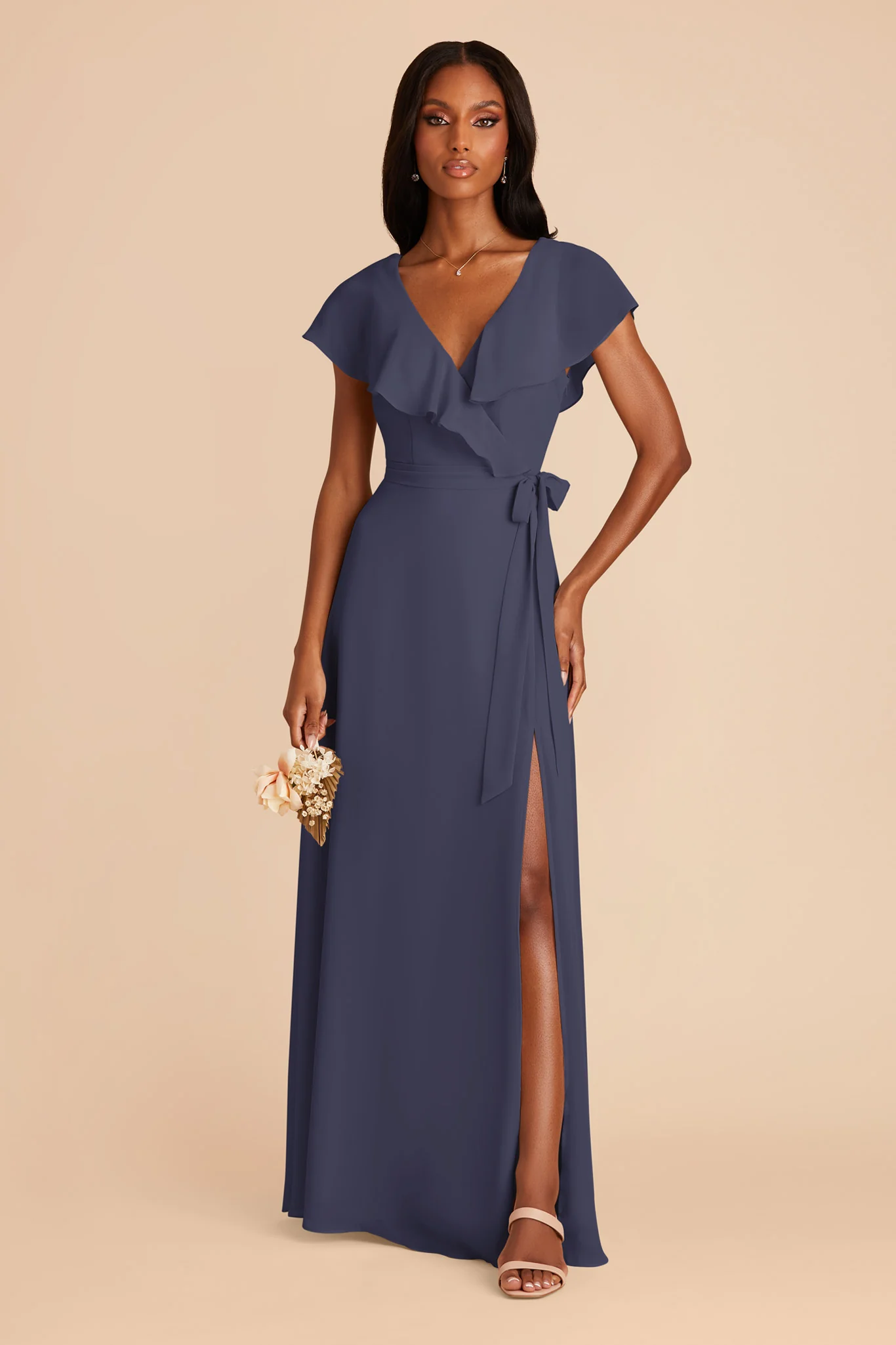Jackson Chiffon Dress - Dusk Blue