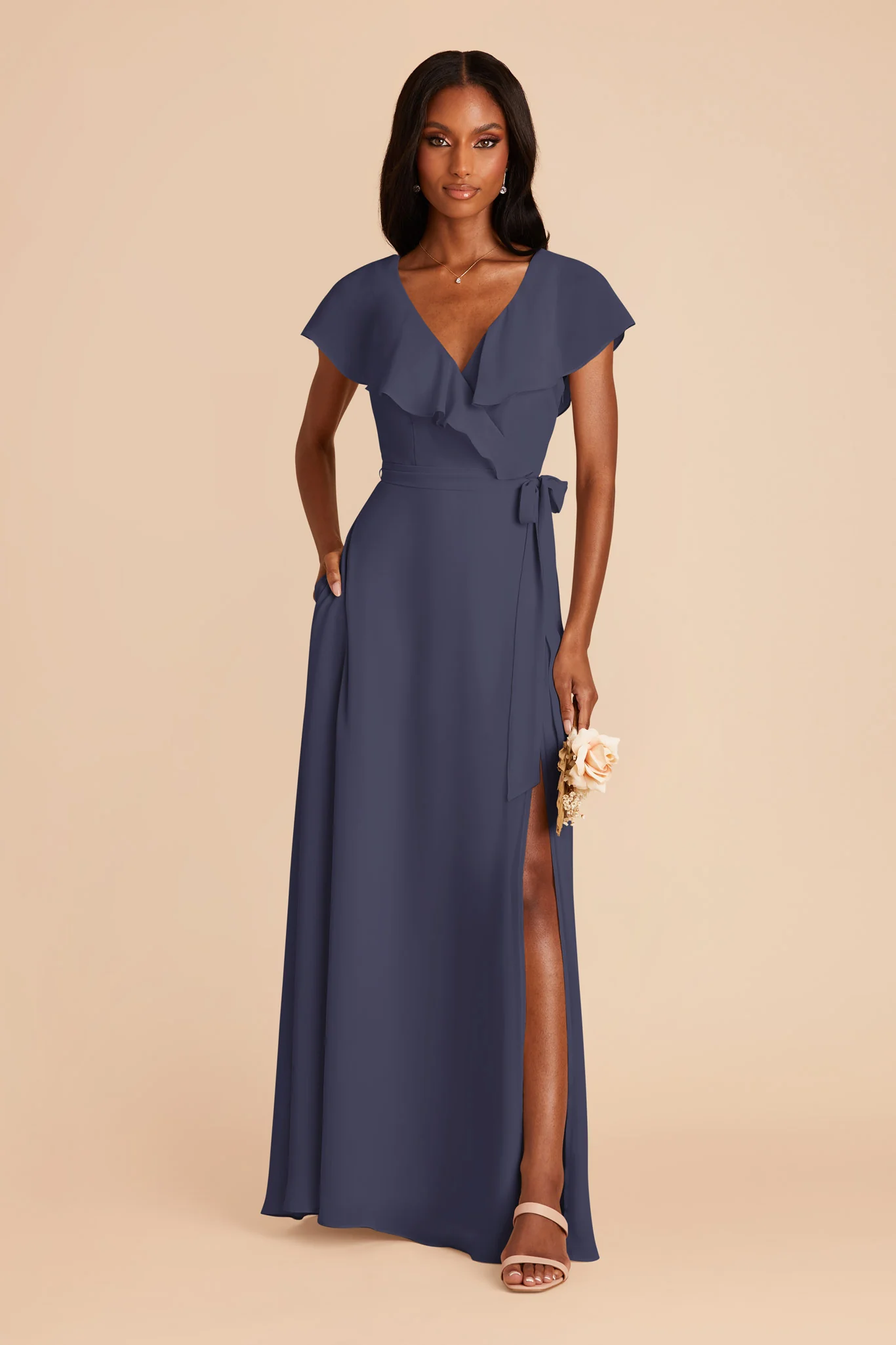 Jackson Chiffon Dress - Dusk Blue - Image 3