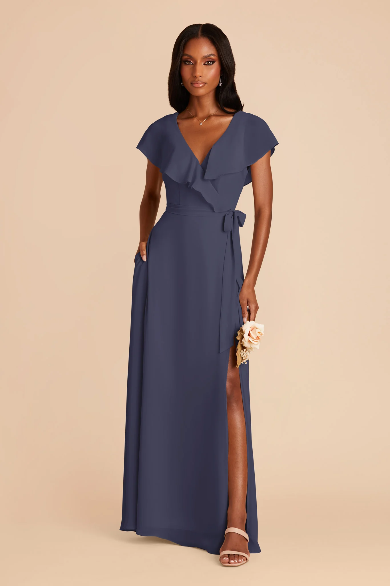 Jackson Chiffon Dress - Dusk Blue - Image 4