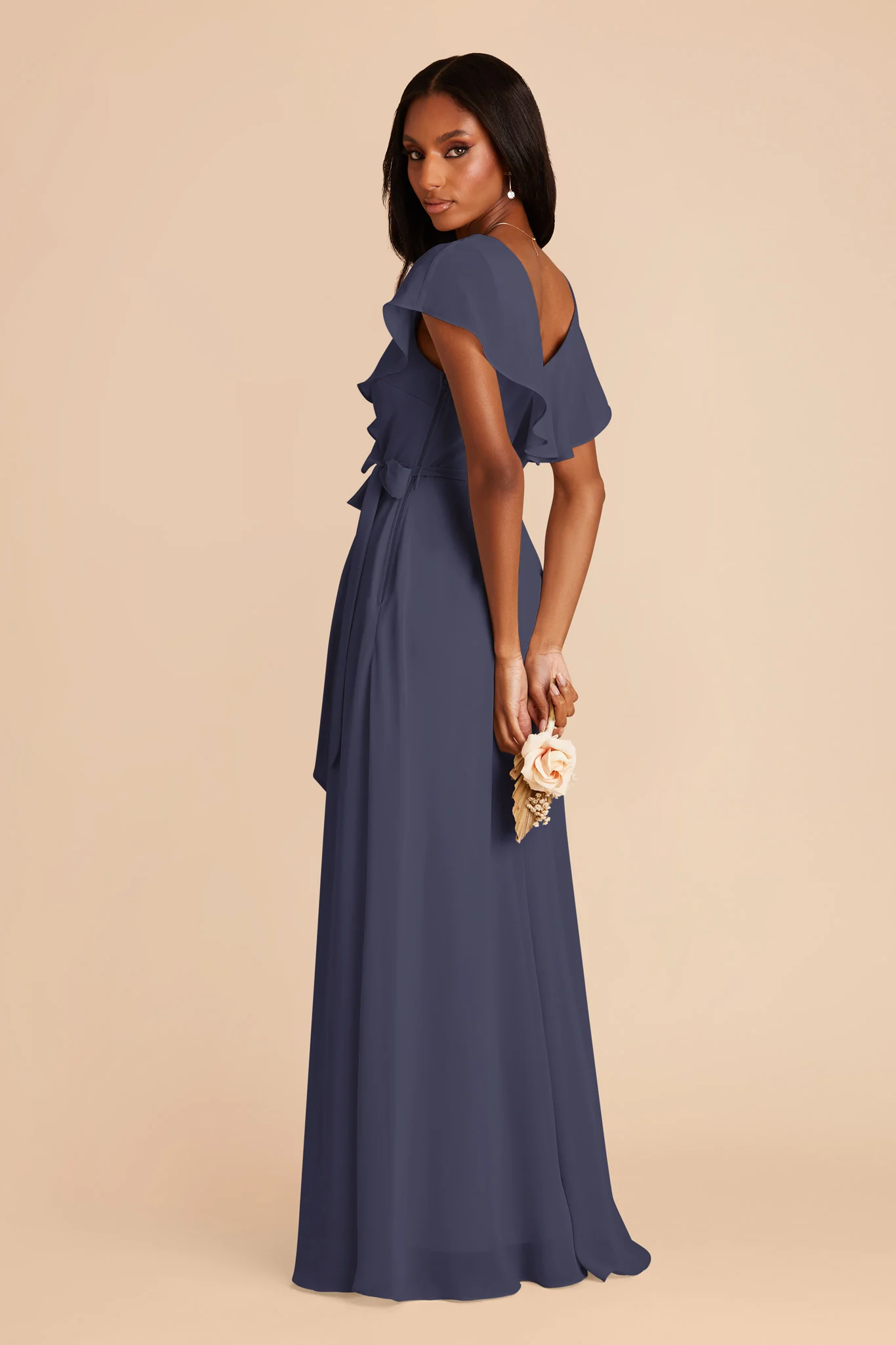 Jackson Chiffon Dress - Dusk Blue - Image 5