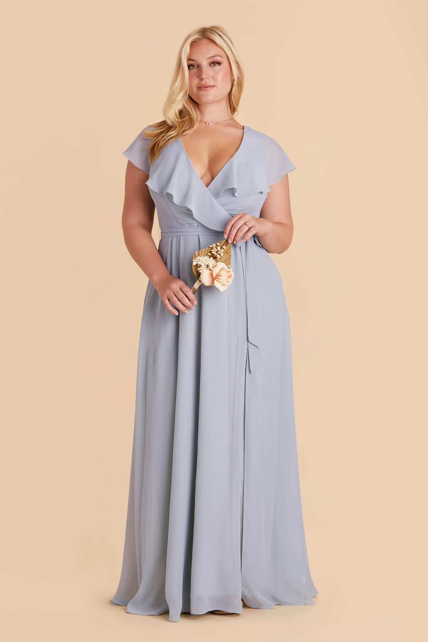 Jackson Chiffon Dress - Dusty Blue - Image 2