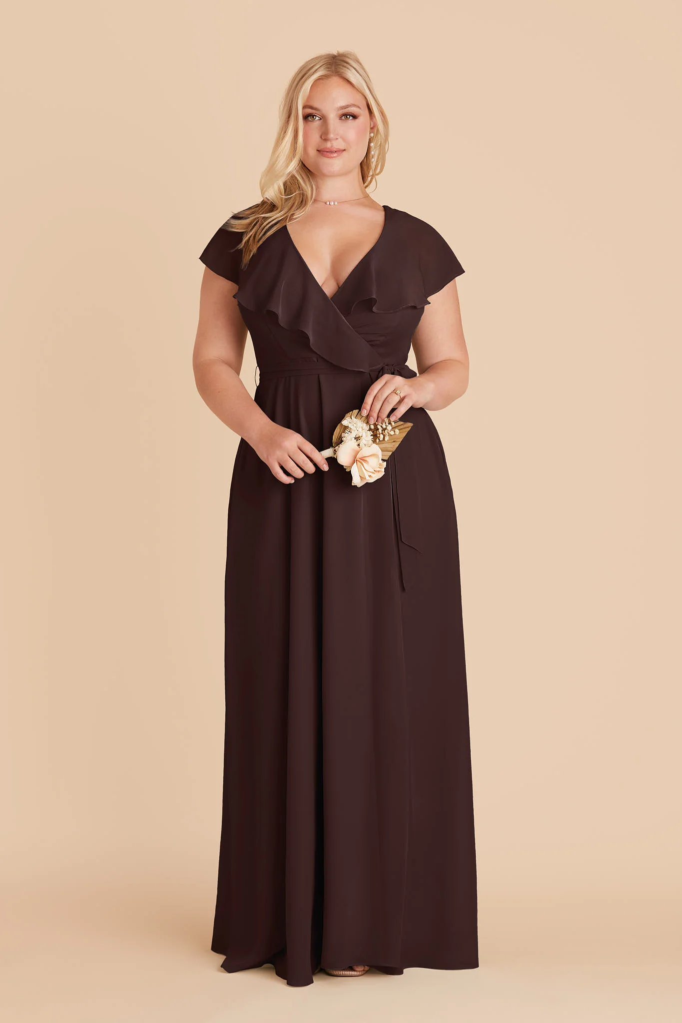 Jackson Chiffon Dress - Espresso - Image 2