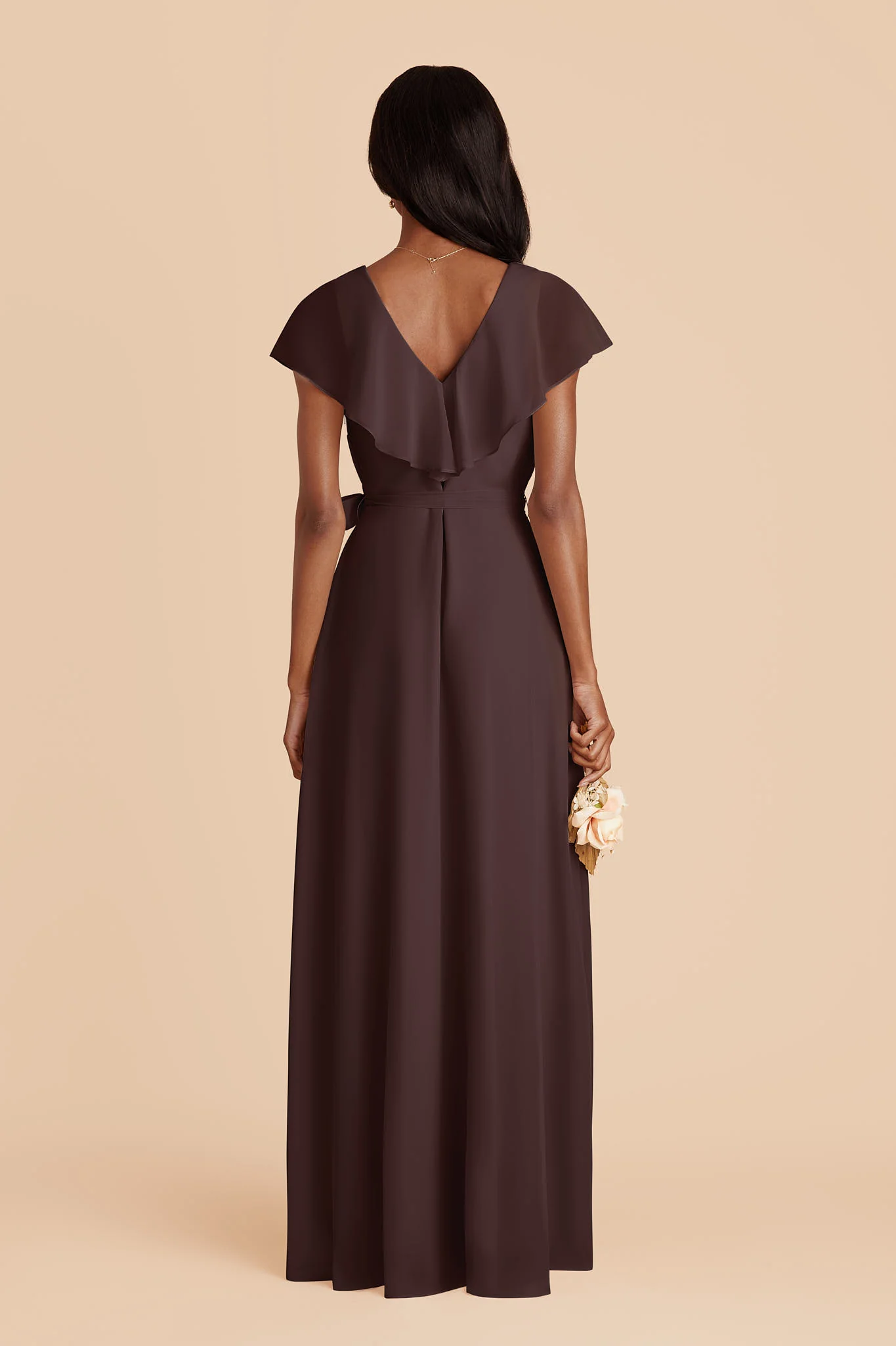 Jackson Chiffon Dress - Espresso - Image 4
