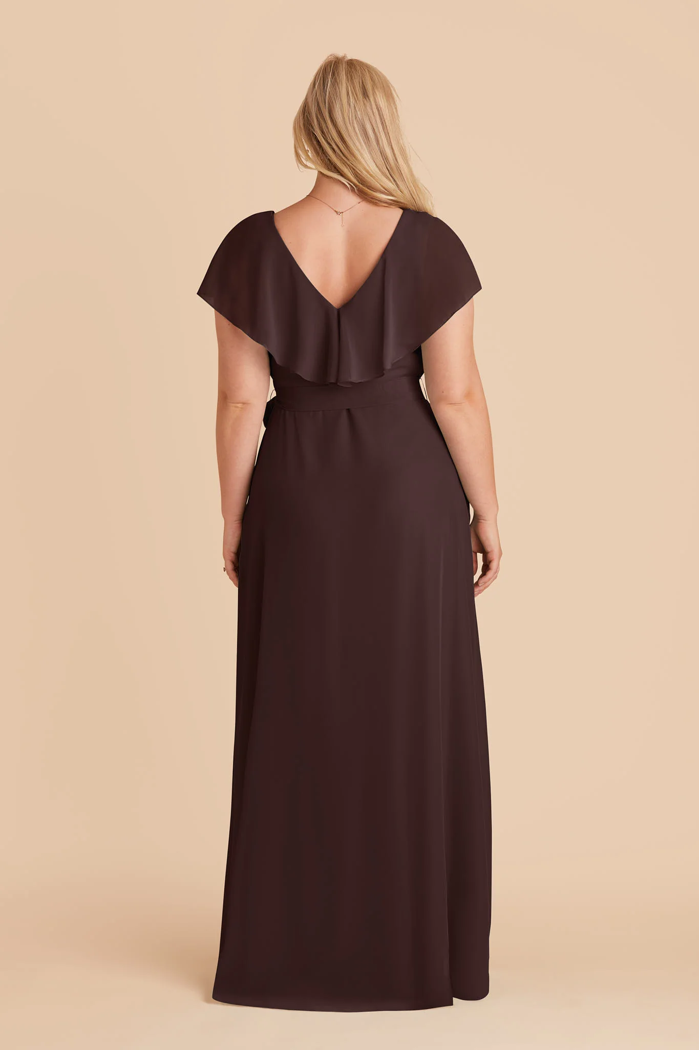 Jackson Chiffon Dress - Espresso - Image 5