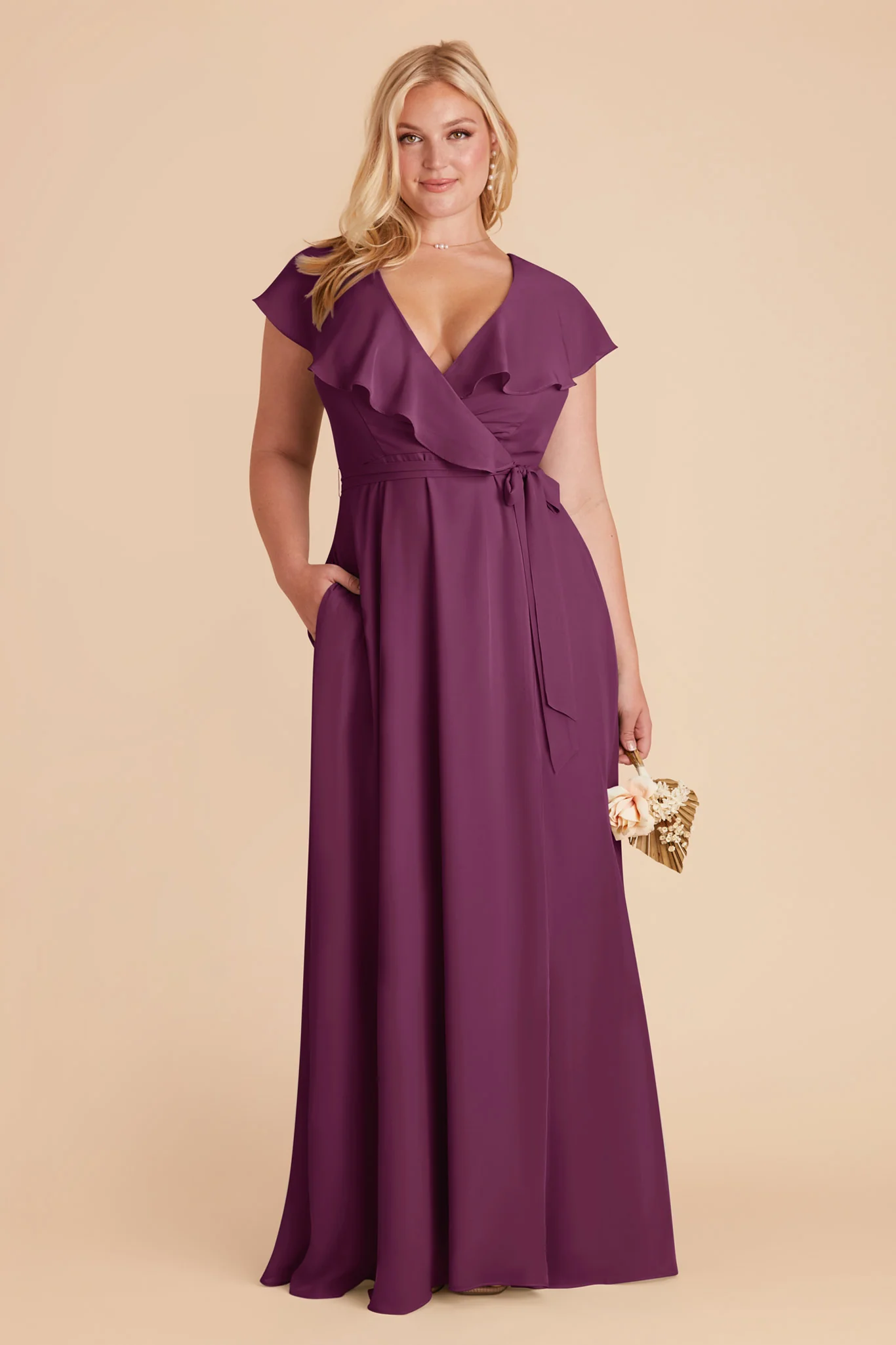 Jackson Chiffon Dress - Fig - Image 2