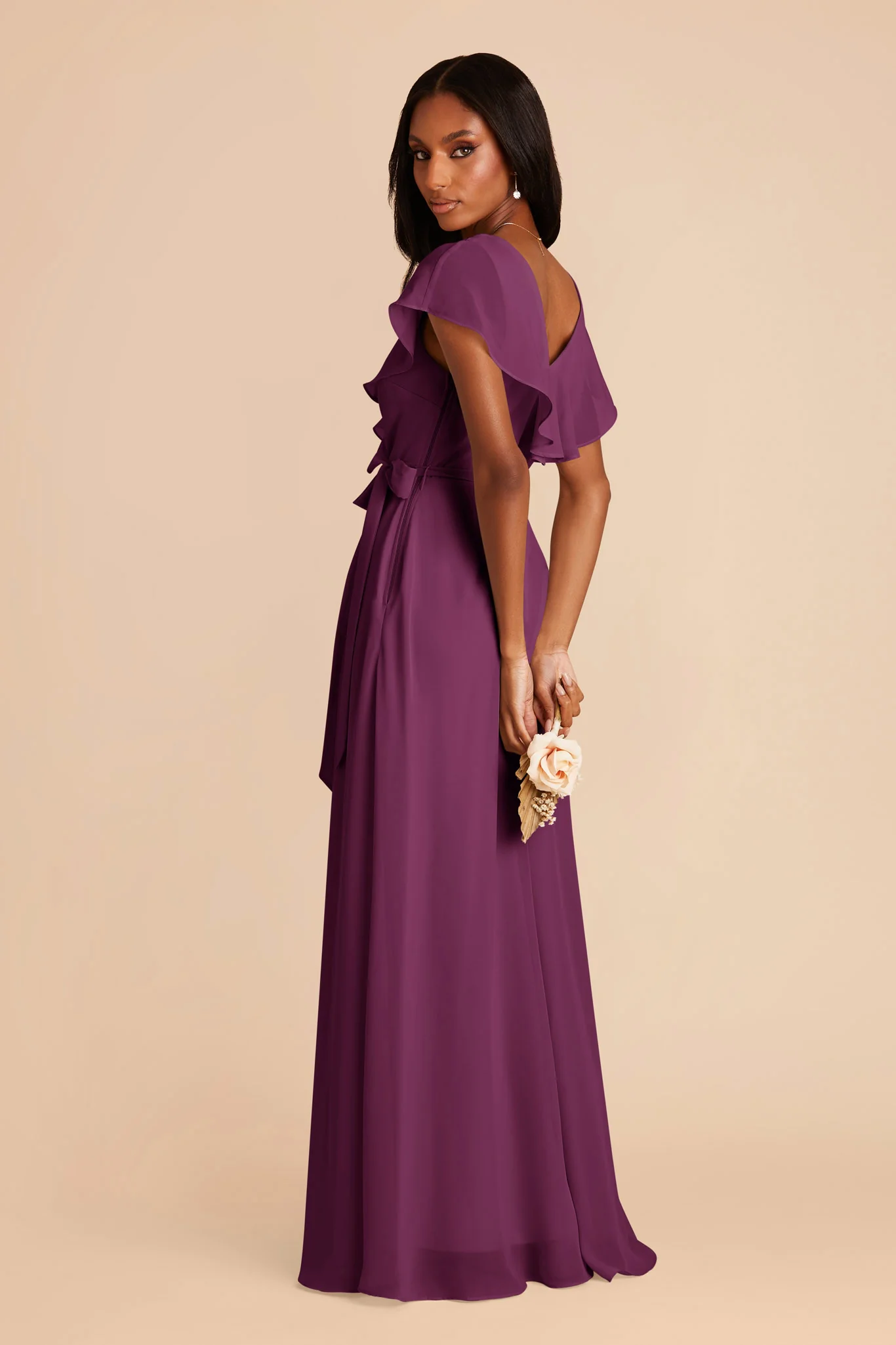 Jackson Chiffon Dress - Fig - Image 5