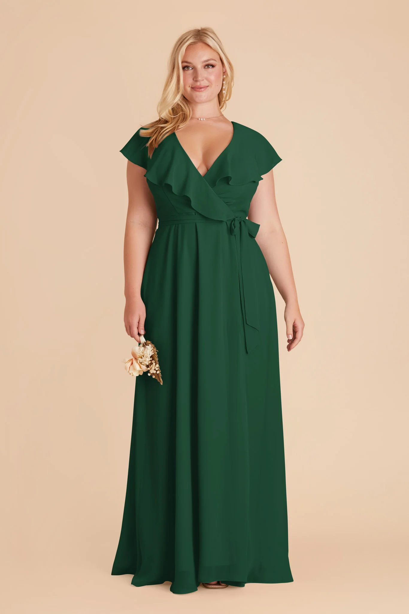 Jackson Chiffon Dress - Forest Green - Image 2