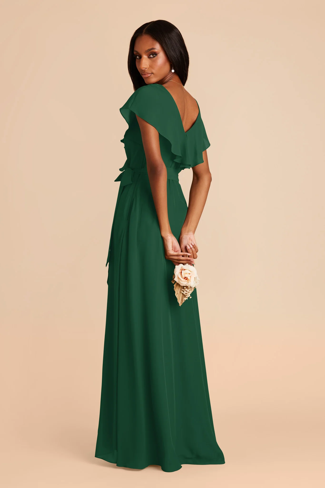 Jackson Chiffon Dress - Forest Green - Image 4