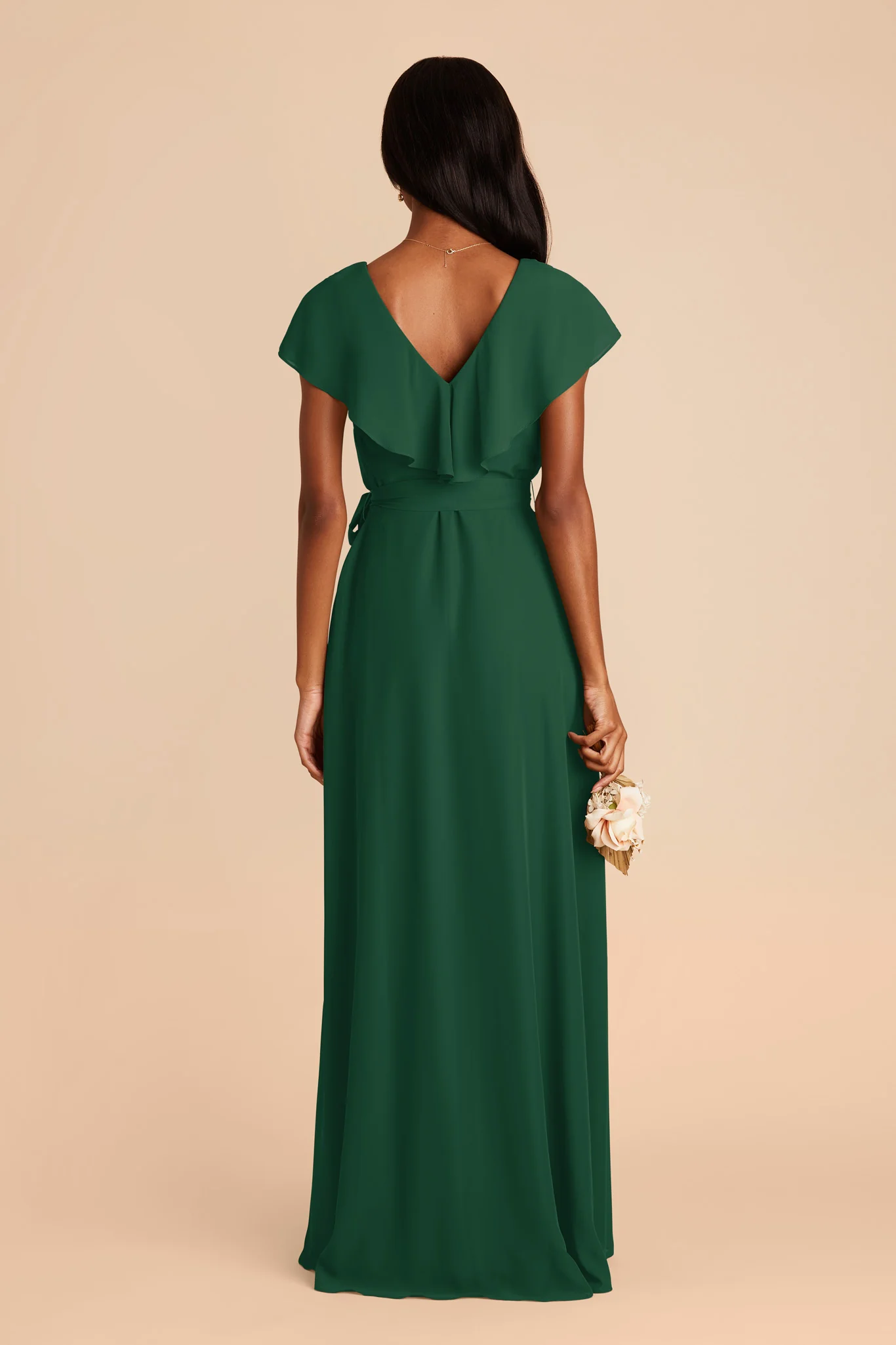 Jackson Chiffon Dress - Forest Green - Image 5