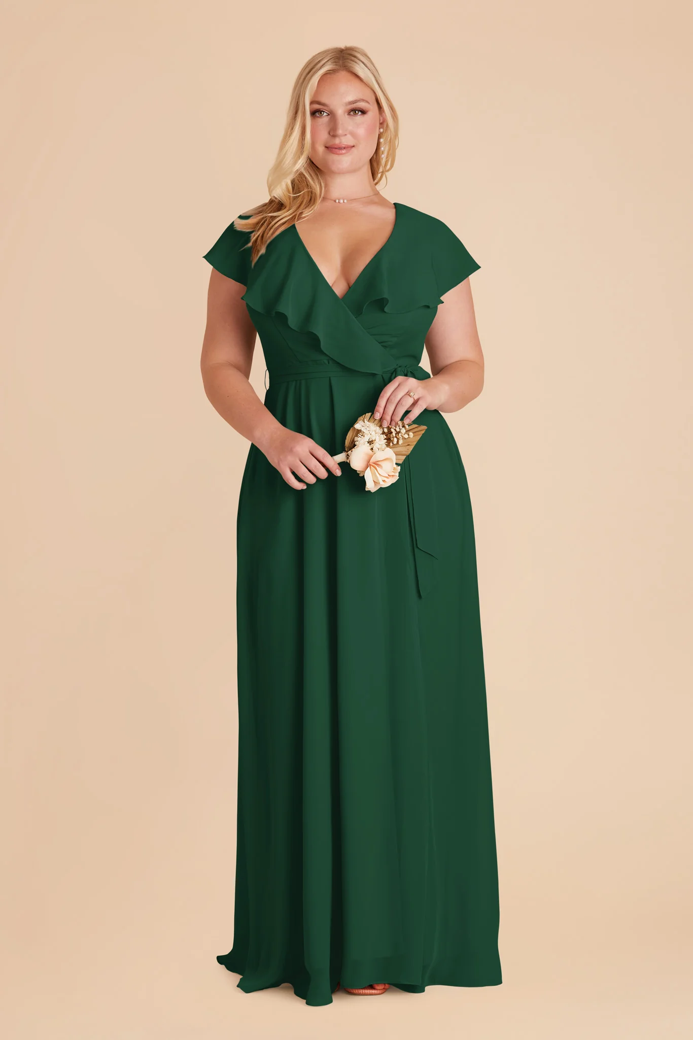 Jackson Chiffon Dress - Forest Green - Image 6