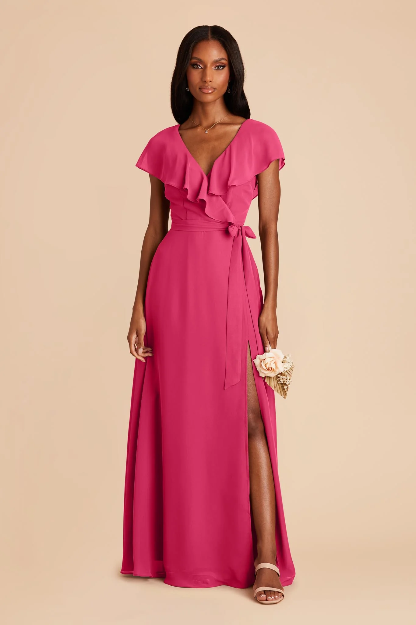 Jackson Chiffon Dress - Fuchsia