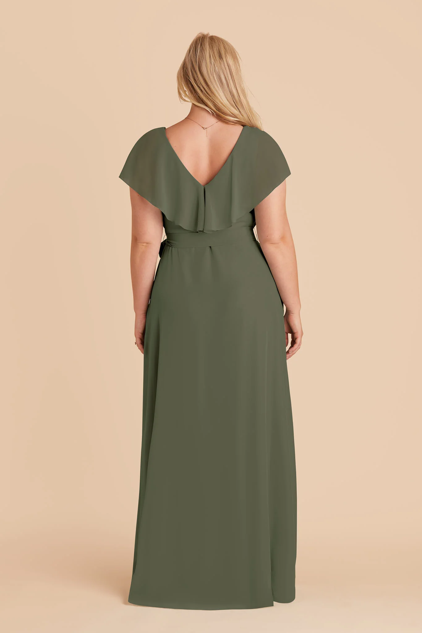 Jackson Chiffon Dress - Olive - Image 5