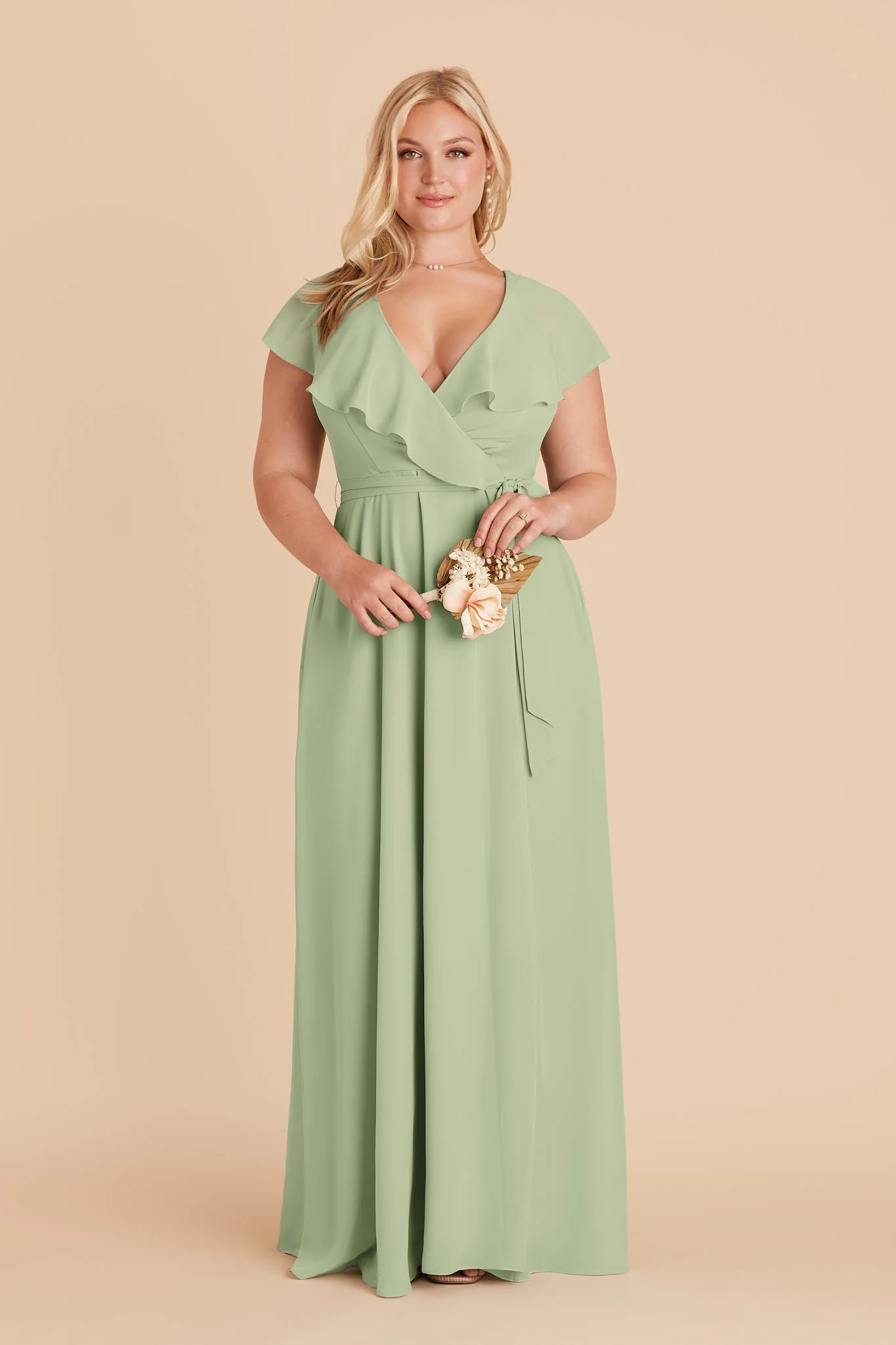 Jackson Chiffon Dress - Pistachio - Image 2