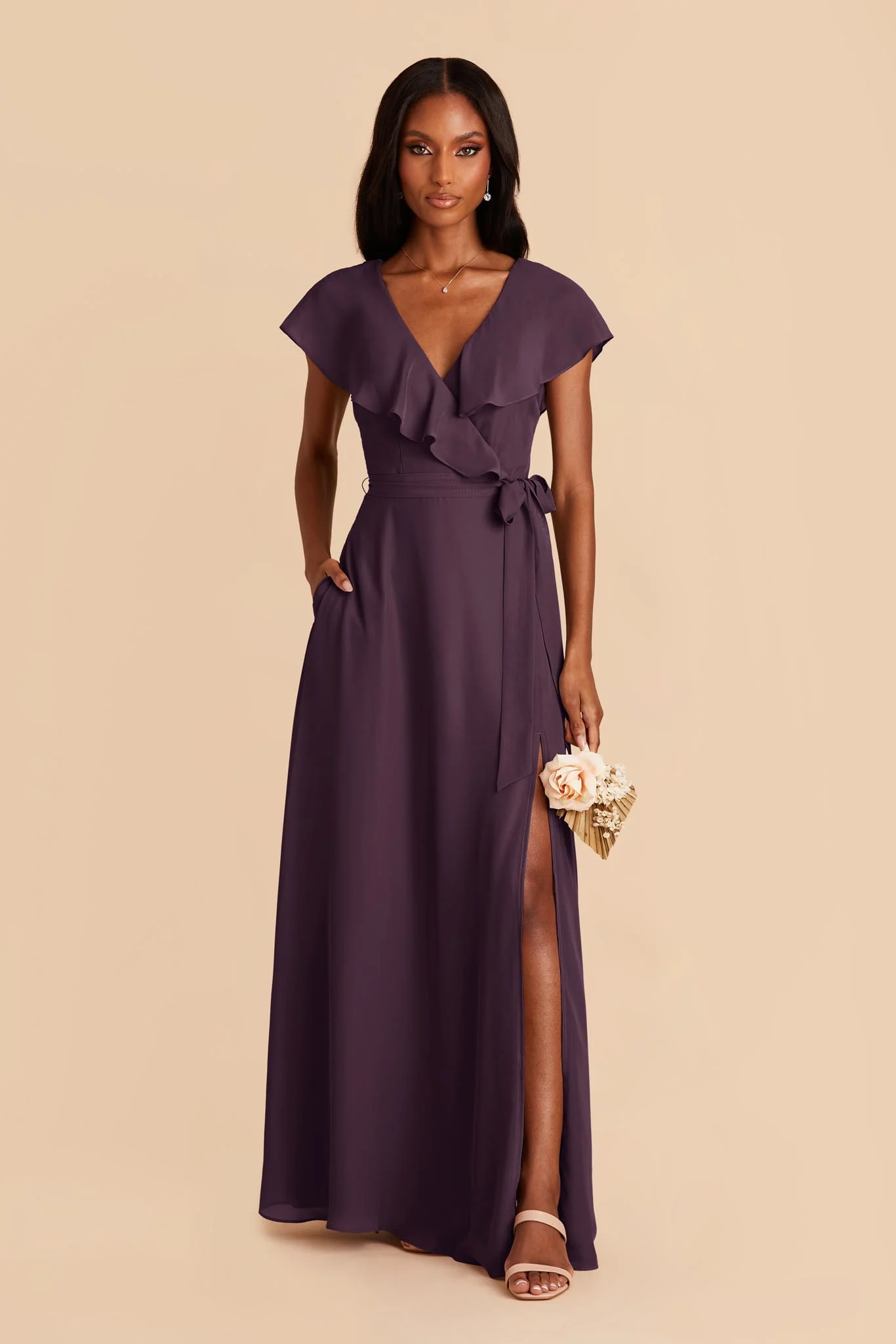 Jackson Chiffon Dress - Plum - Image 3