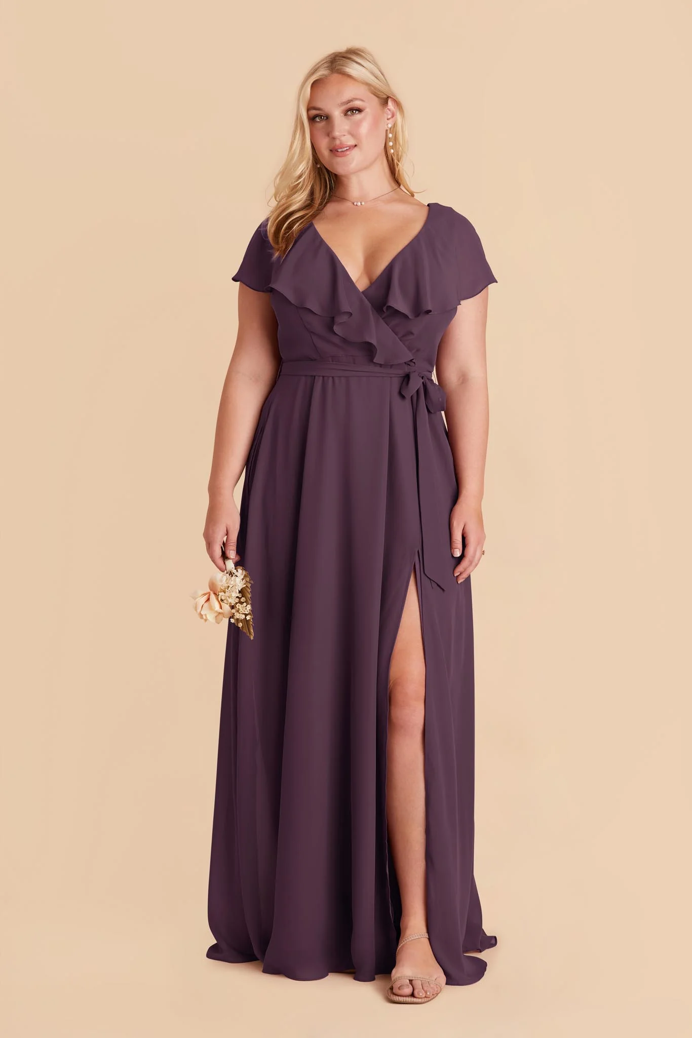 Jackson Chiffon Dress - Plum - Image 5