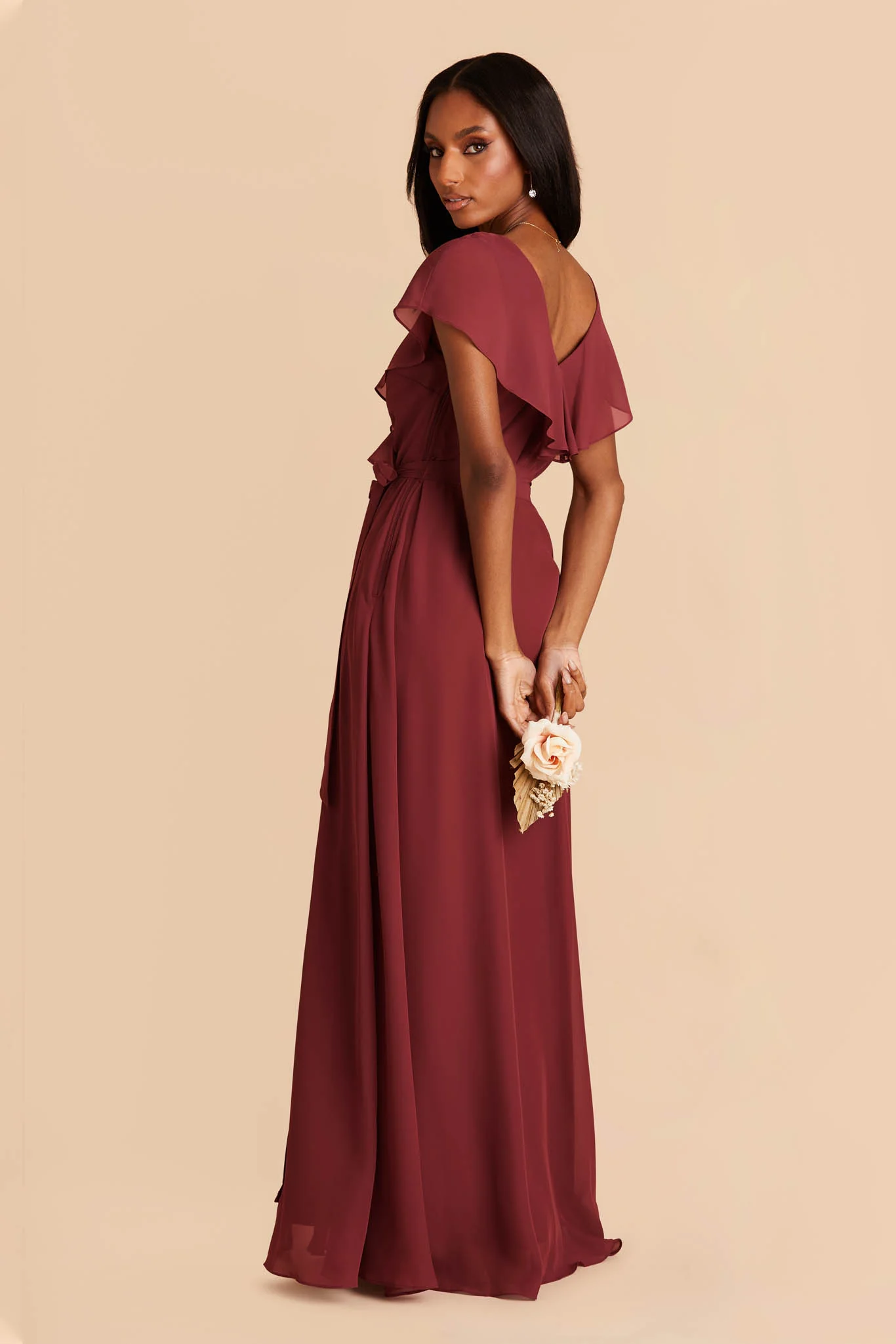 Jackson Chiffon Dress - Rosewood - Image 5